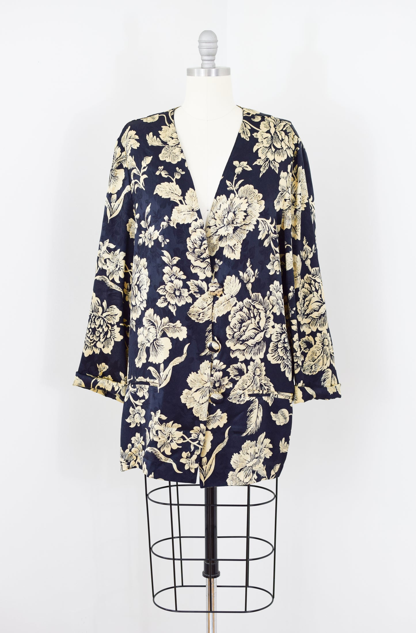 Vintage Silk Smoking Jacket by Mary Ann Restivo | L