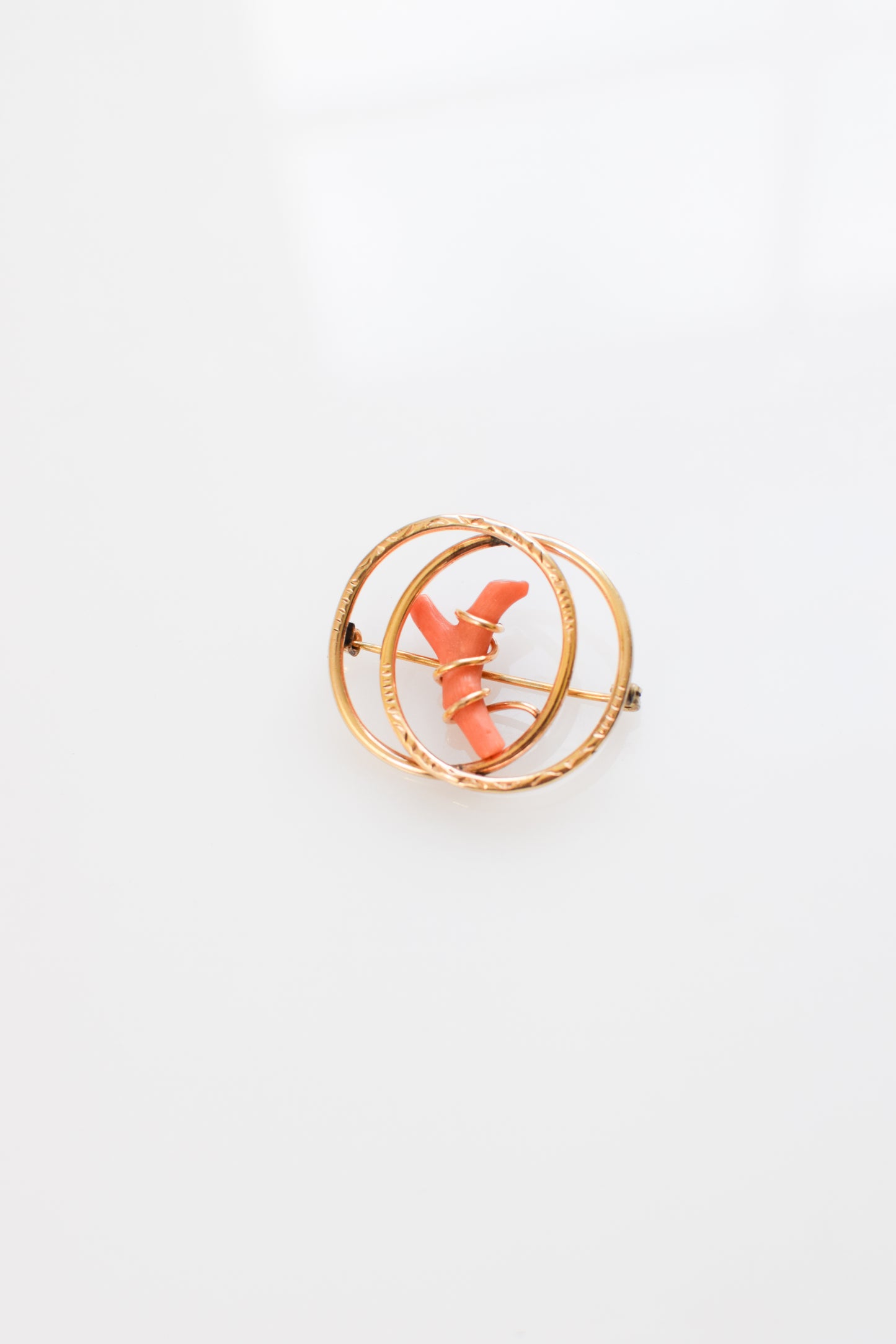Antique Victorian Coral Love Knot Brooch