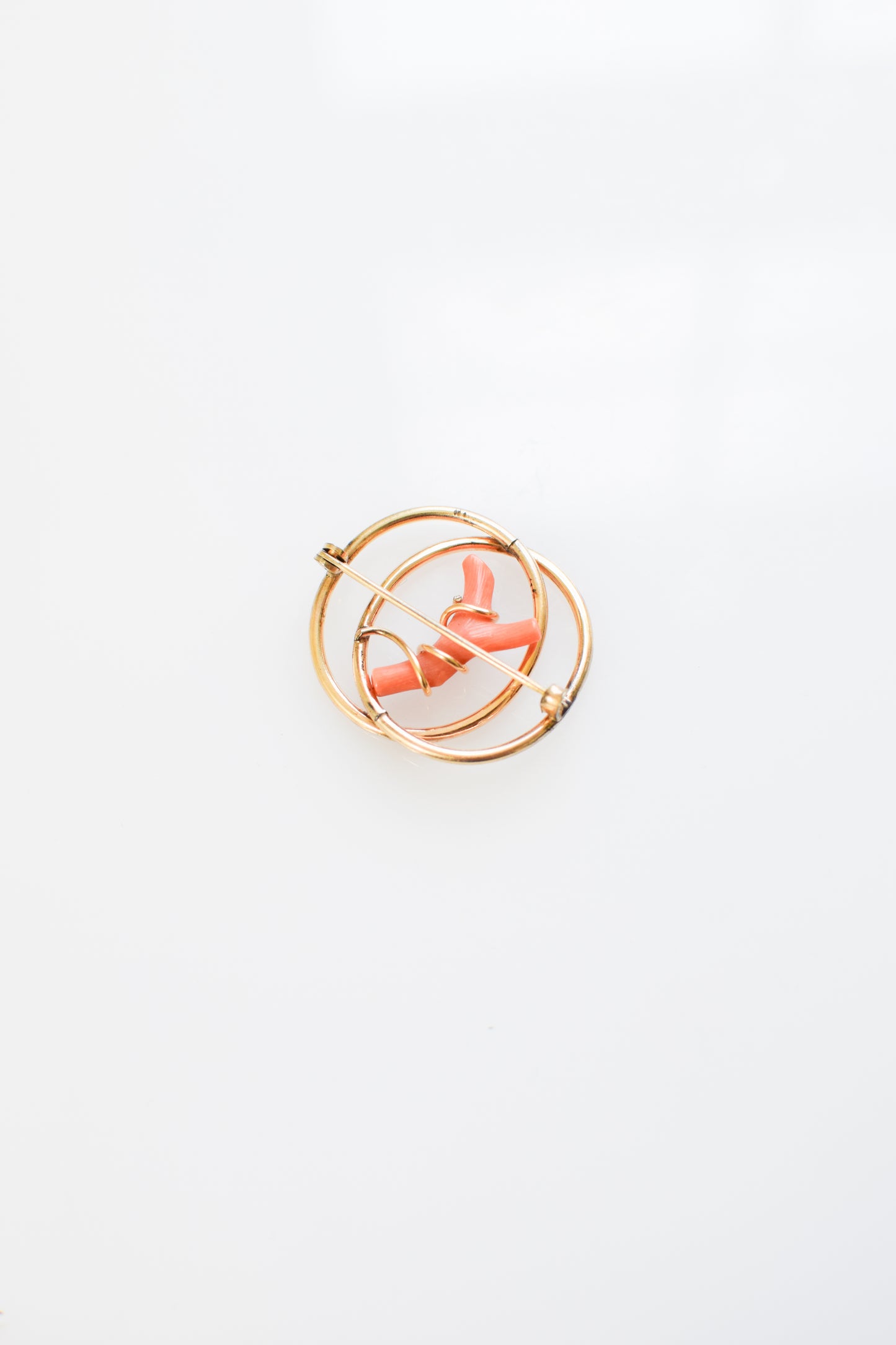 Antique Victorian Coral Love Knot Brooch