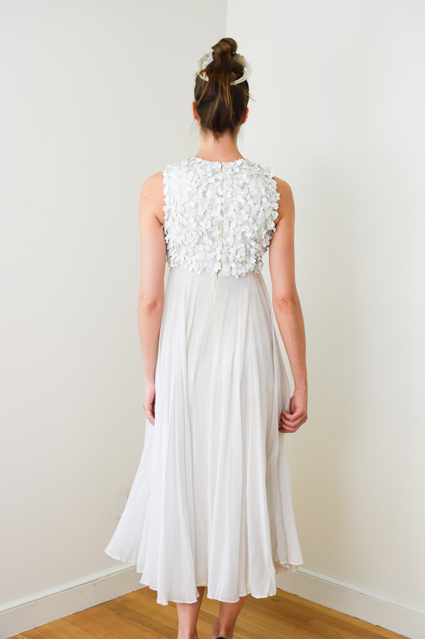 1960s Empire Waist Gown with Paillette Bodice | XXS/XS
