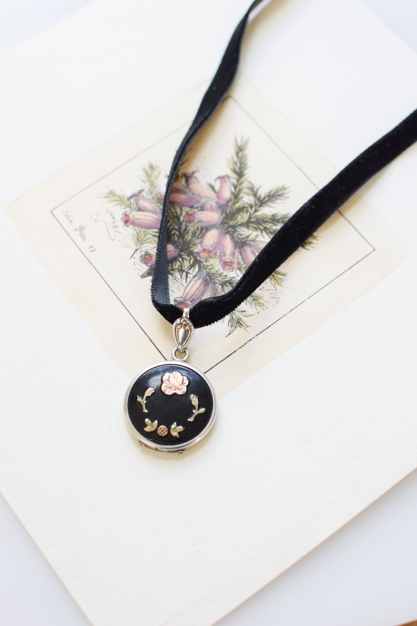 1940s Sterling Silver + Enamel Locket