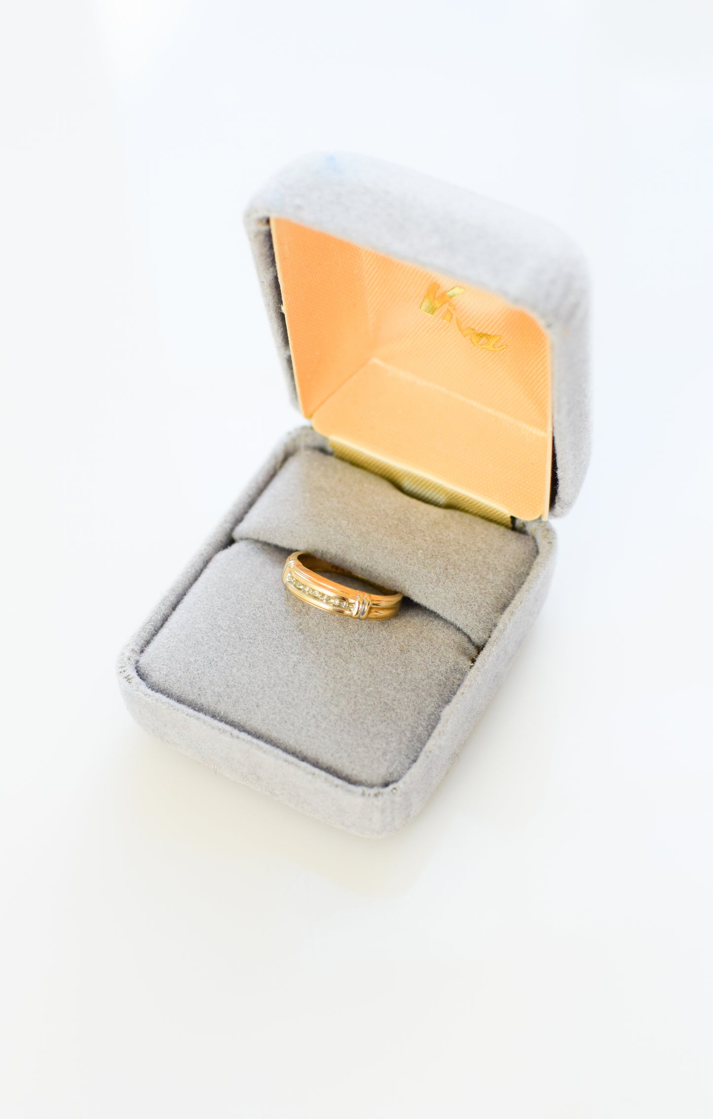 Vintage 10 Karat Gold and Diamond Stacking Band | Sz 4.5