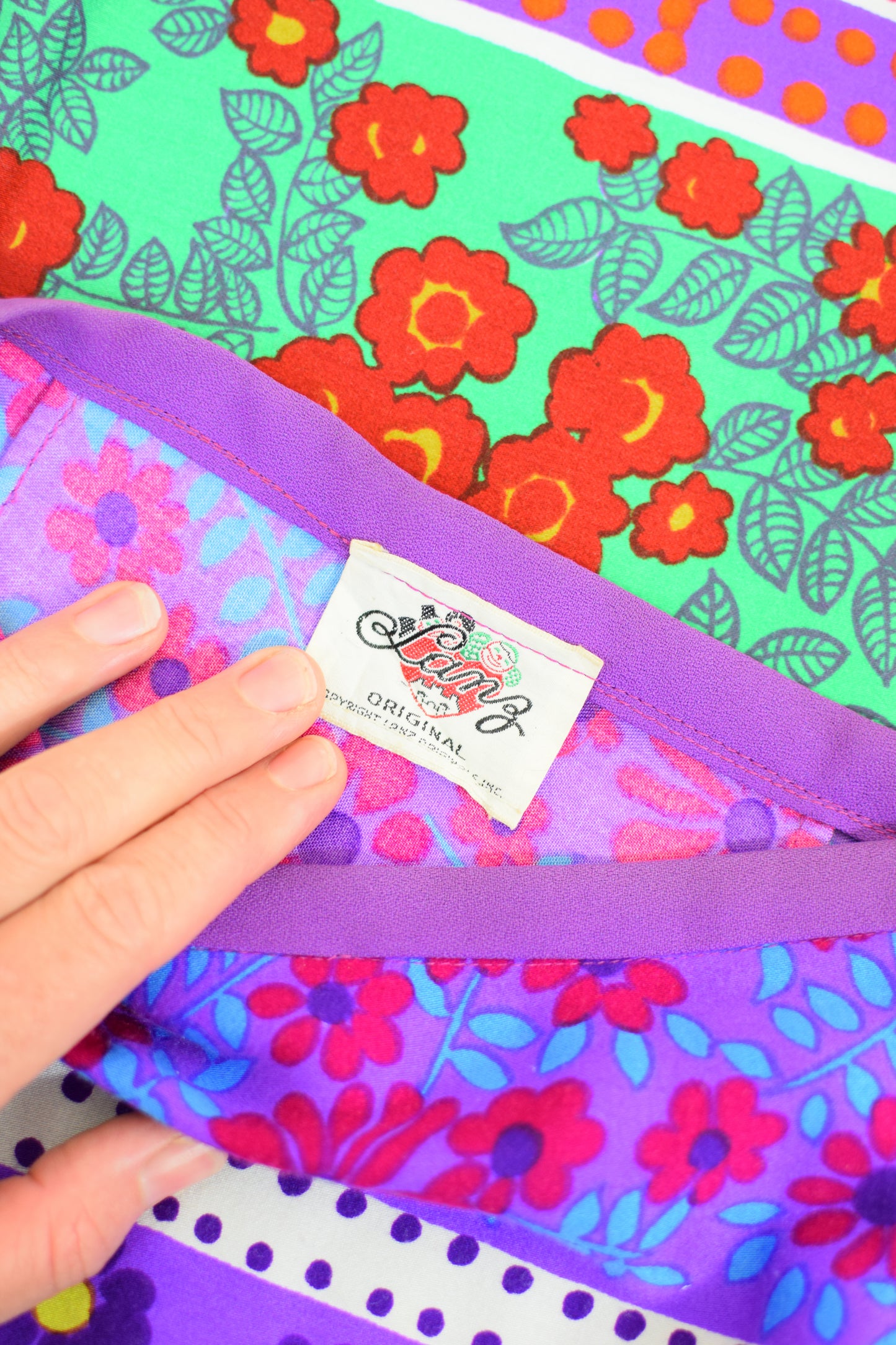 1960s Lanz Bright Floral Wrap Skirt | XS