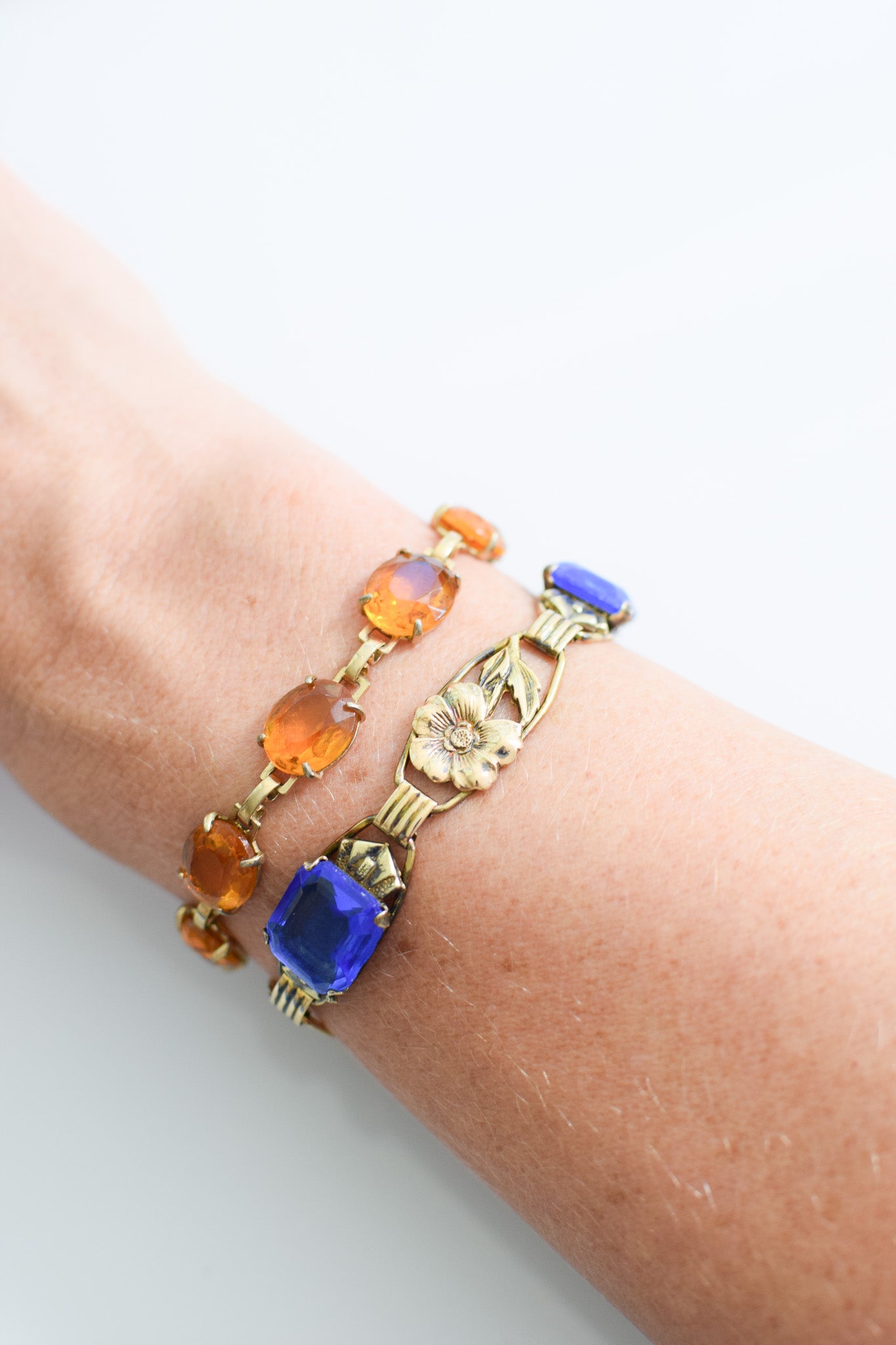 Antique Art Nouveau Era Czech Glass Bracelet
