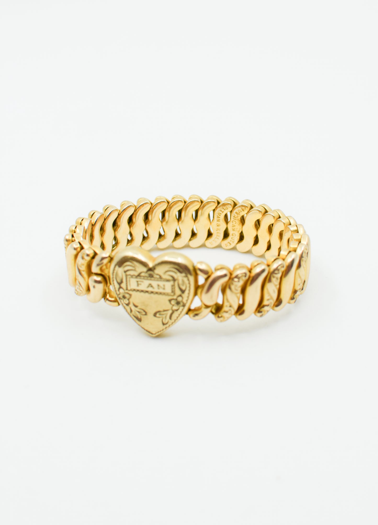 Vintage 1940s Sweetheart Bracelet "FAN"