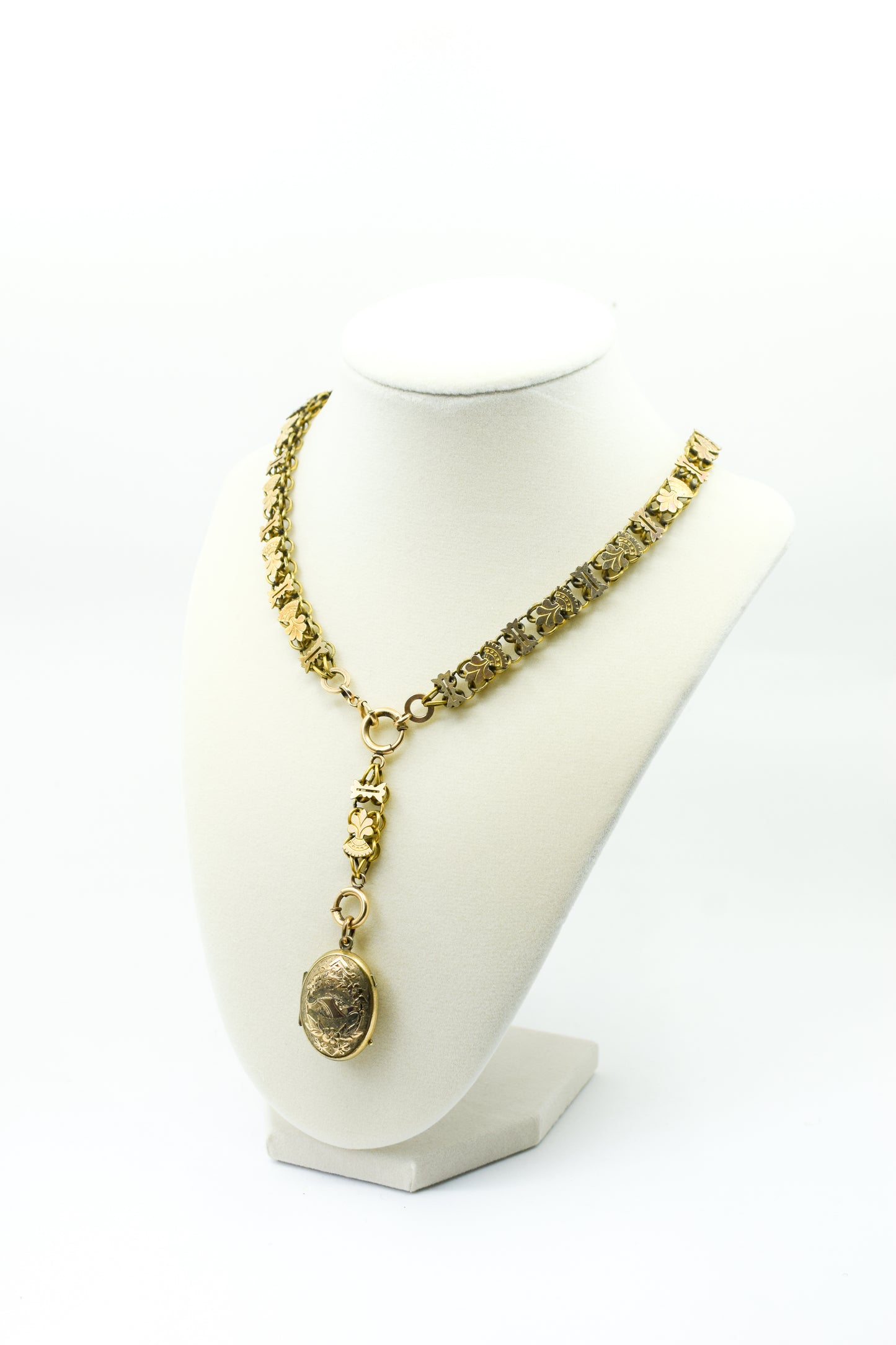 Antique Victorian Goldfill Locket and Book Chain