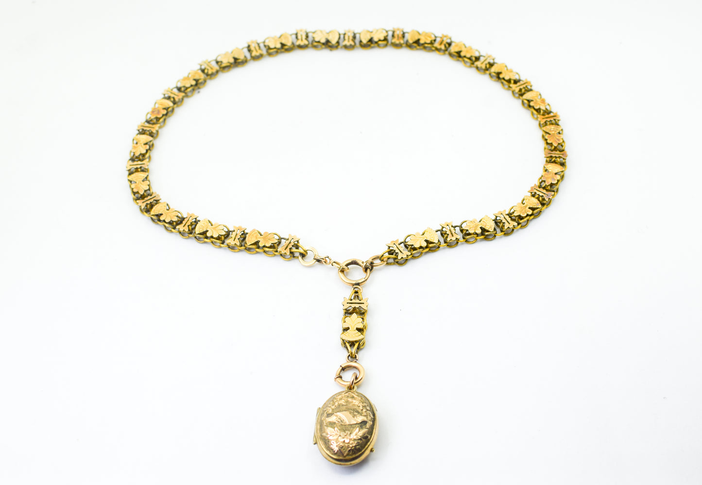 Antique Victorian Goldfill Locket and Book Chain