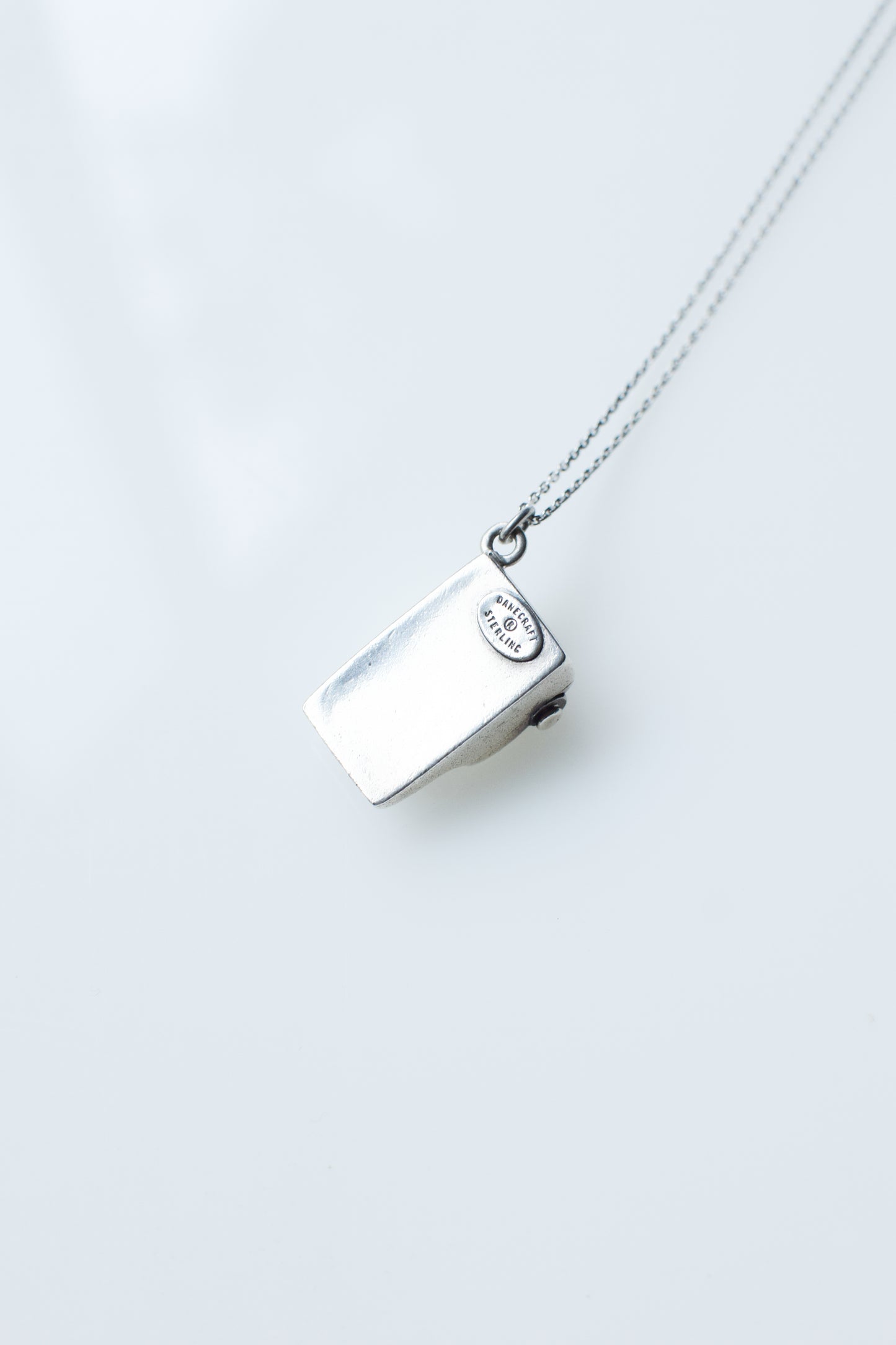 Vintage Sterling Silver Typewriter Charm Necklace