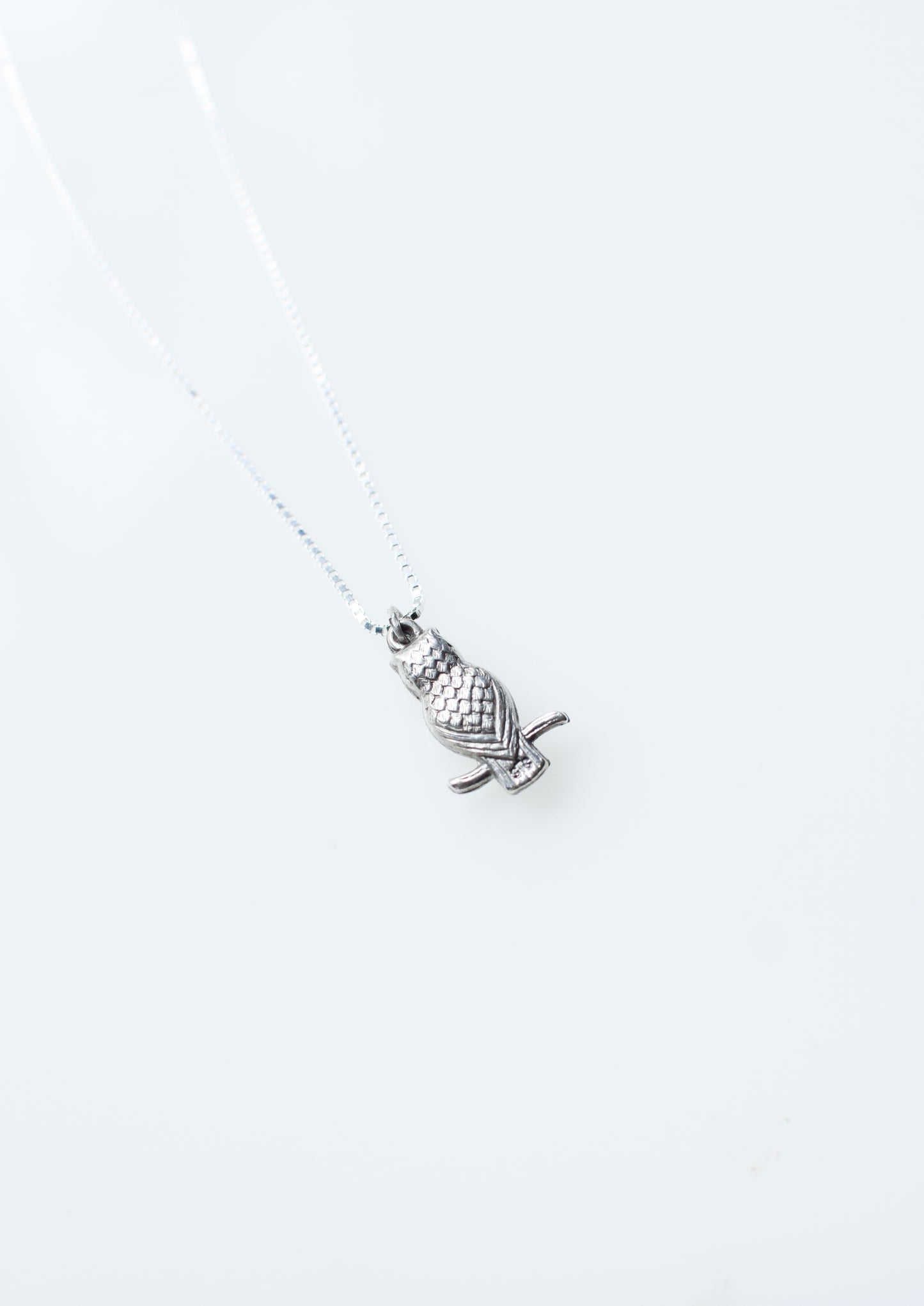 Vintage Sterling Silver Owl Charm Necklace