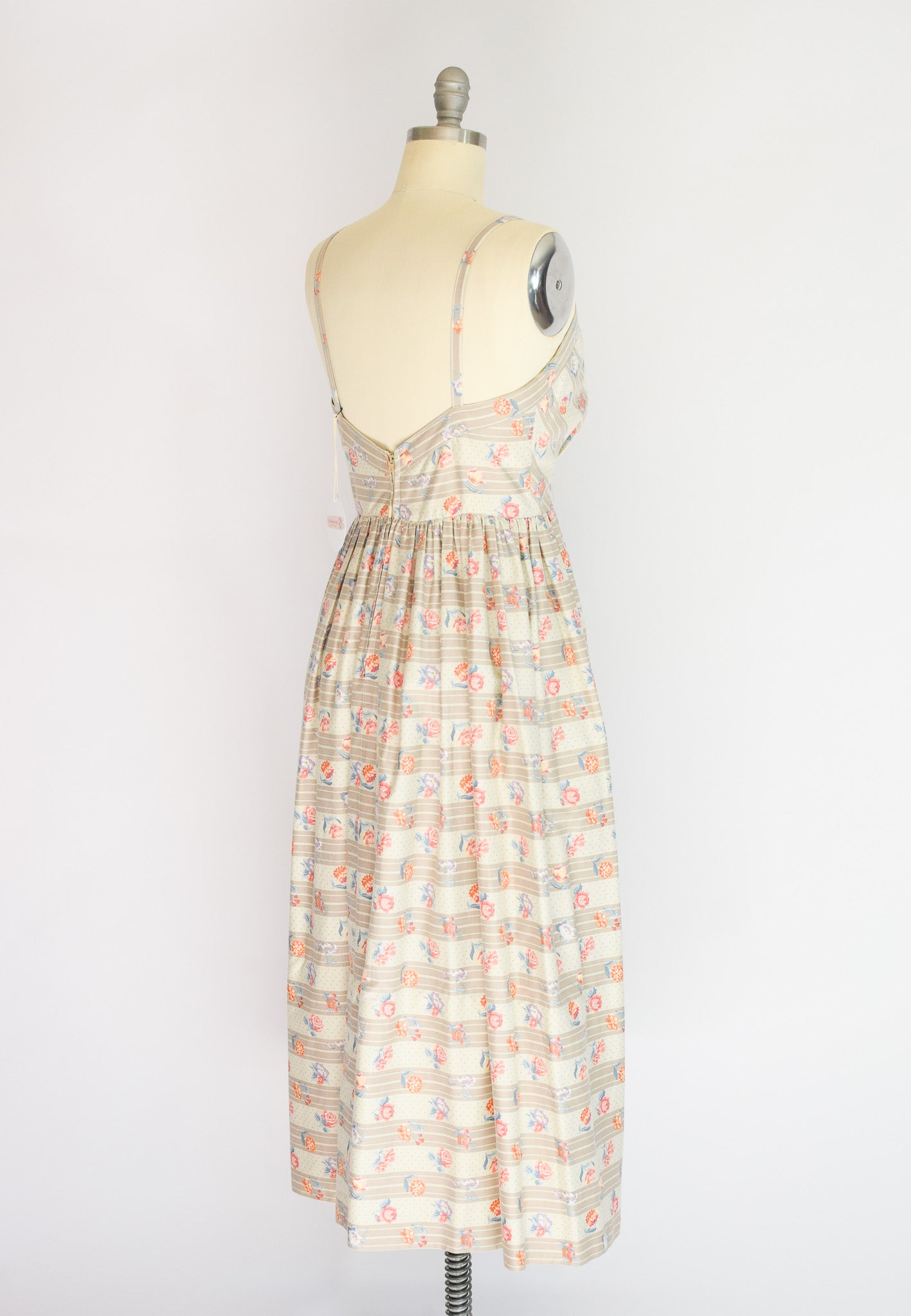 1980s Floral Cotton Sundress | M