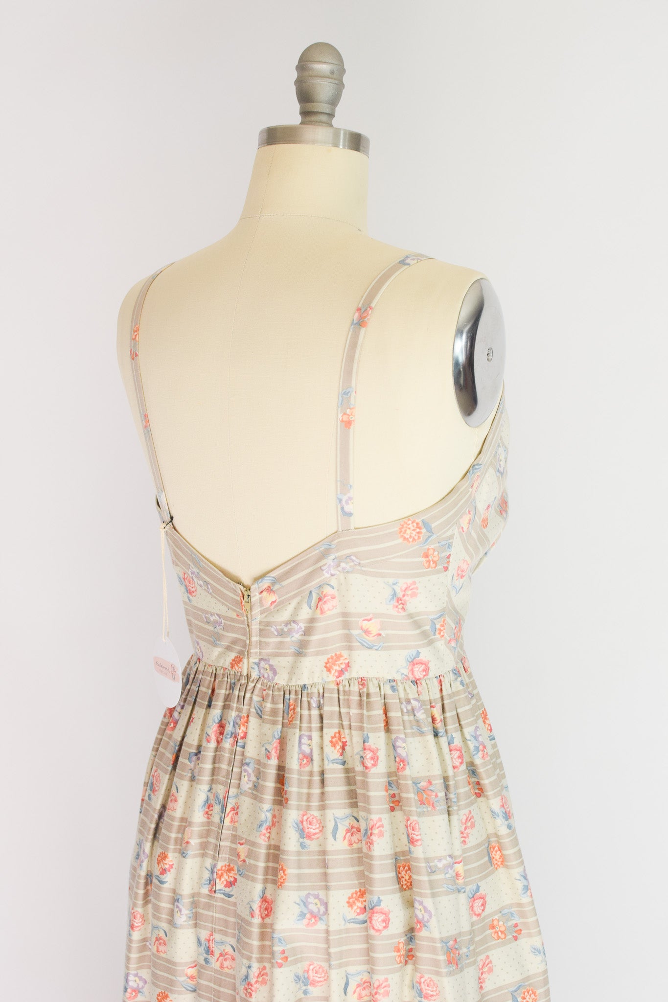 1980s Floral Cotton Sundress | M
