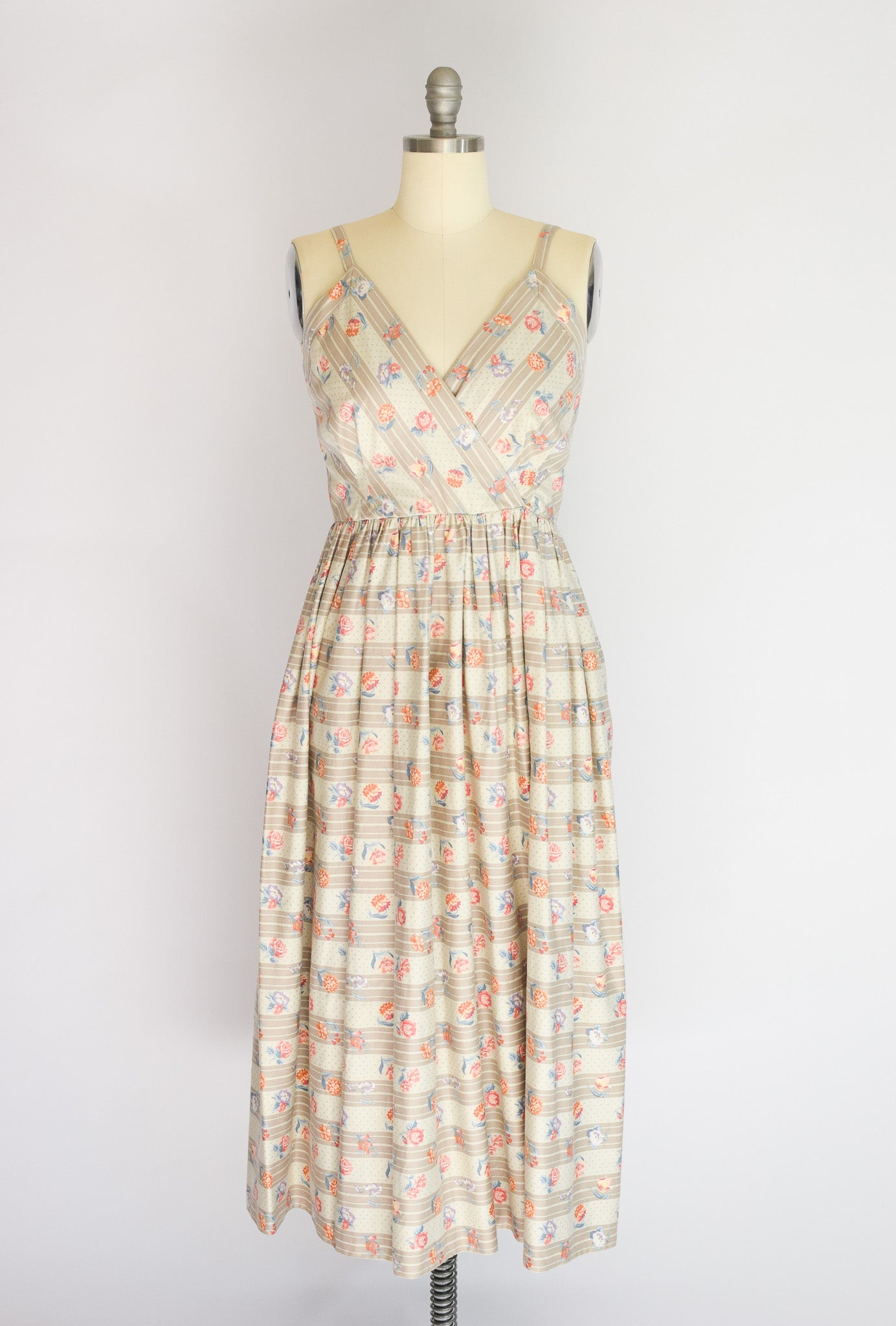 1980s Floral Cotton Sundress | M