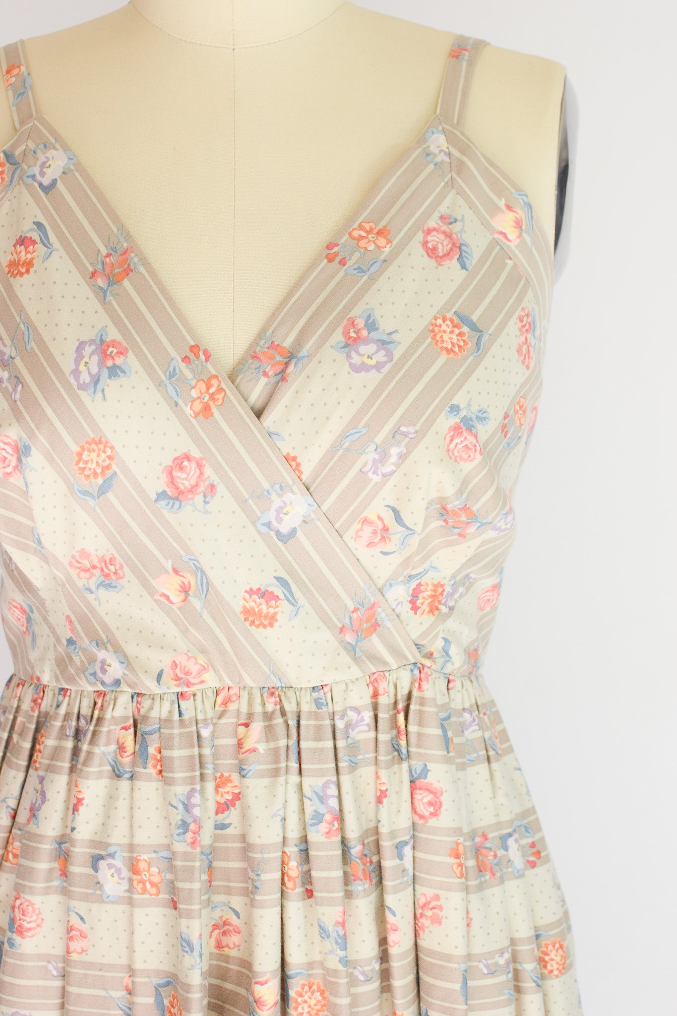 1980s Floral Cotton Sundress | M