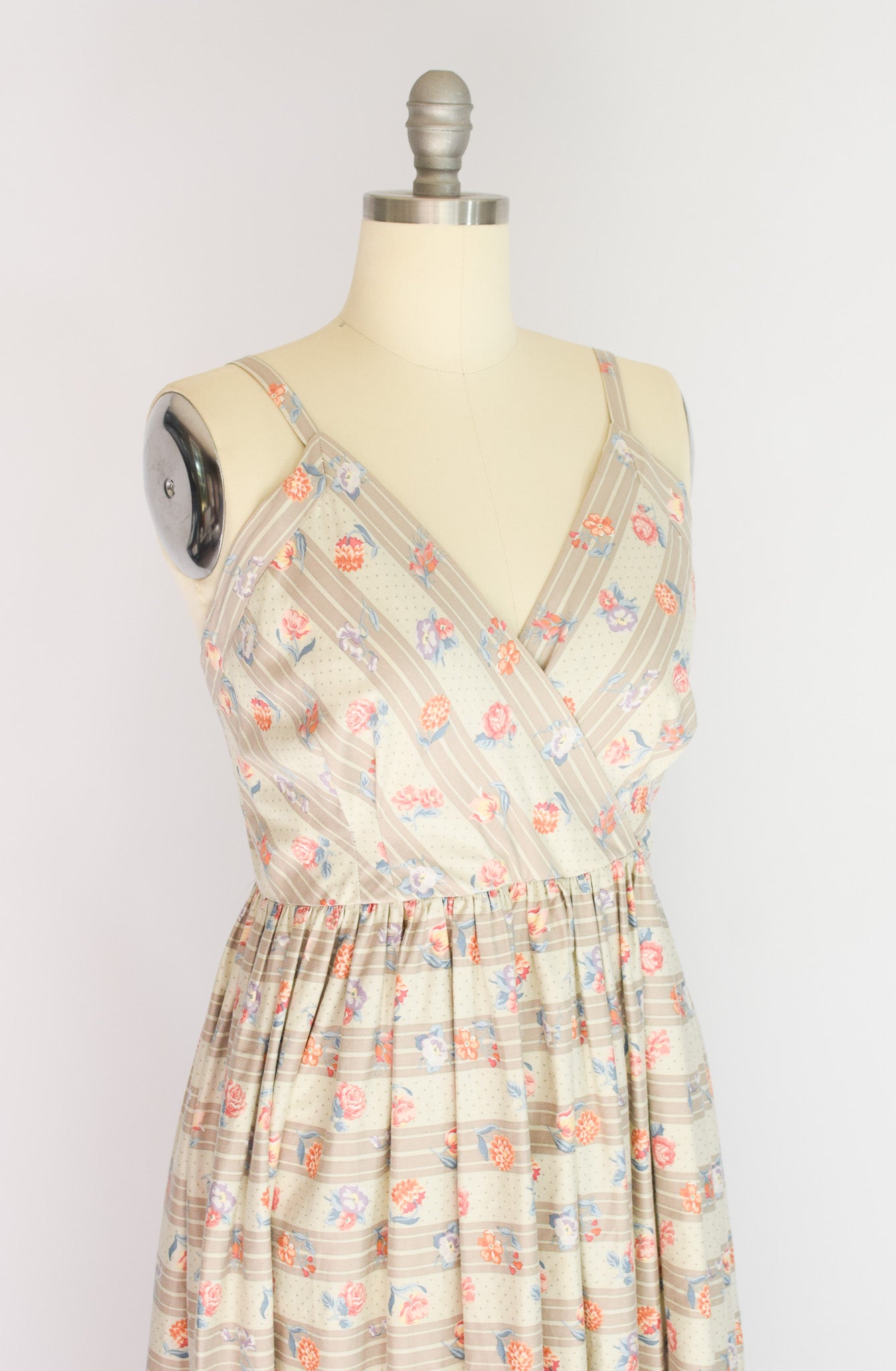 1980s Floral Cotton Sundress | M