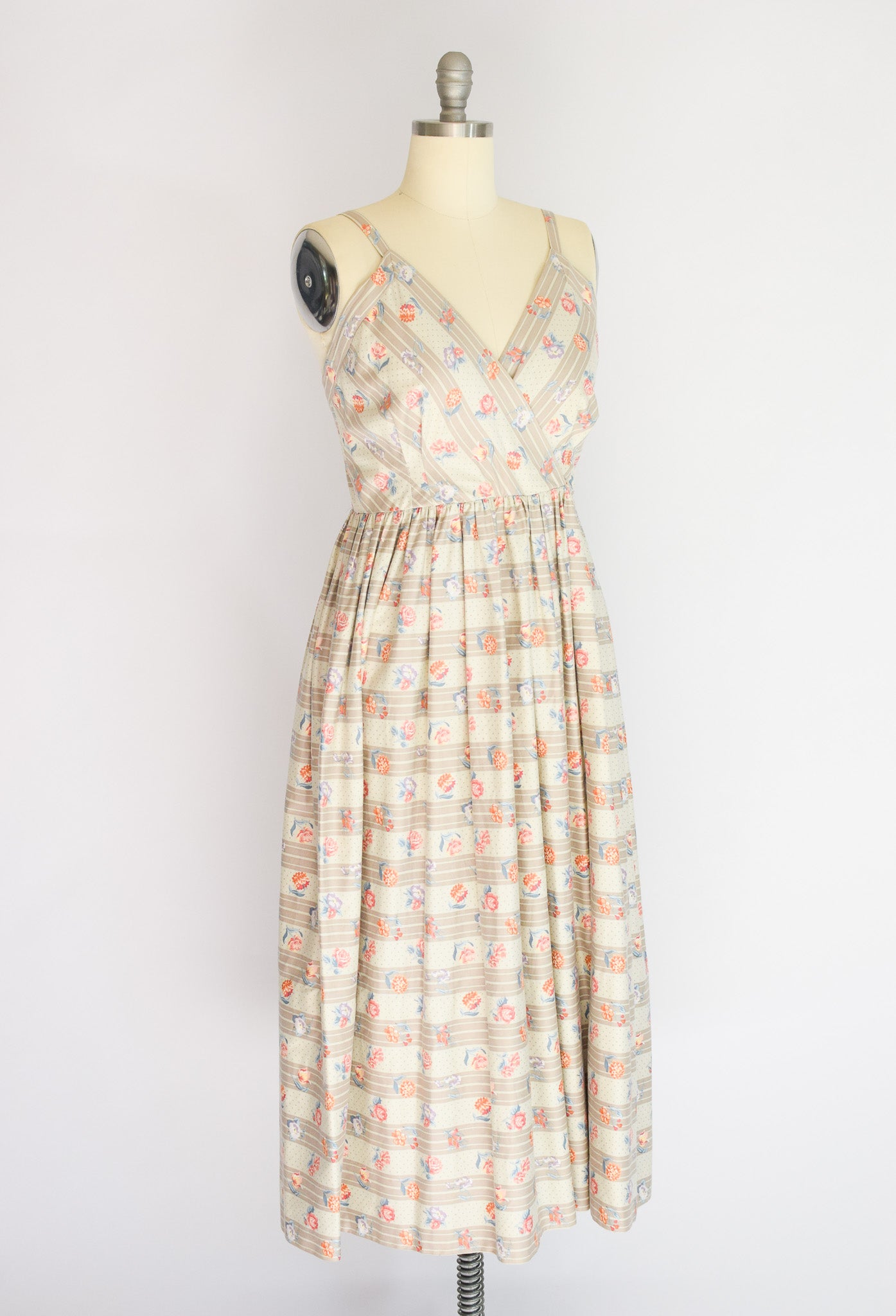 1980s Floral Cotton Sundress | M