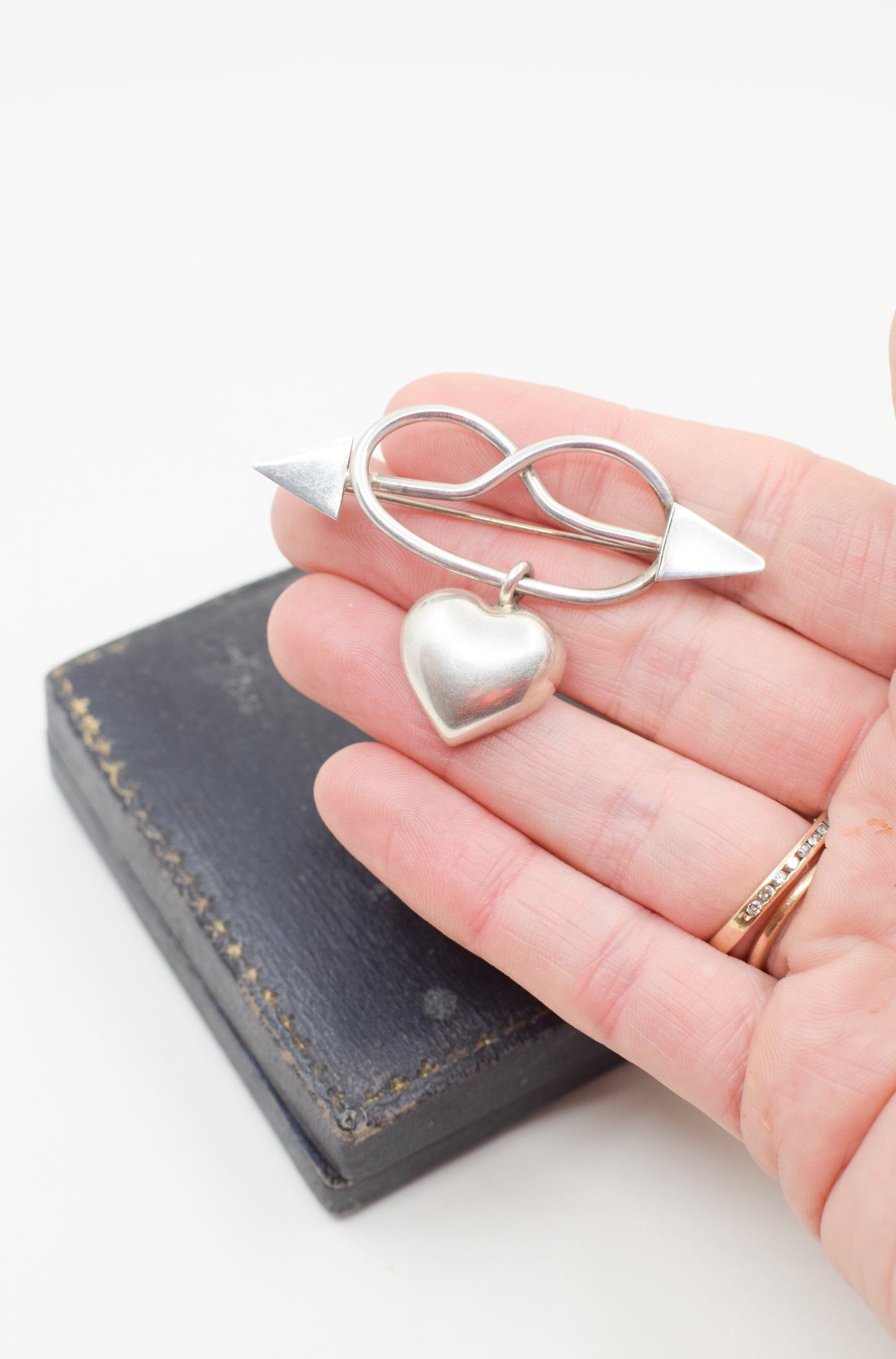 Vintage Sterling Silver Modernist "Love Knot" Brooch