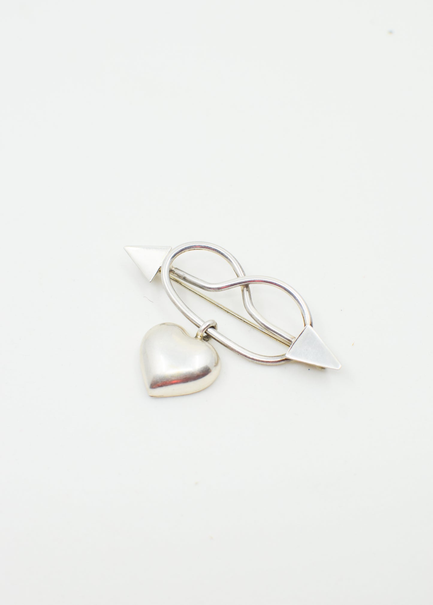 Vintage Sterling Silver Modernist "Love Knot" Brooch