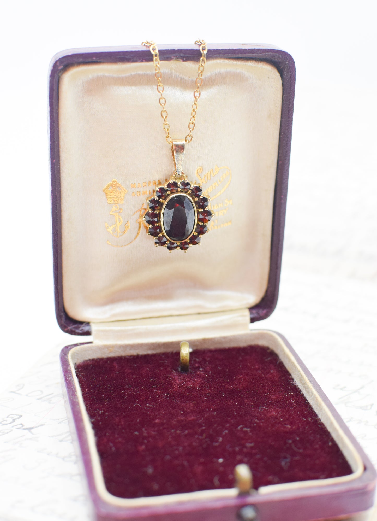 Vintage Bohemian Garnet Cluster Pendant