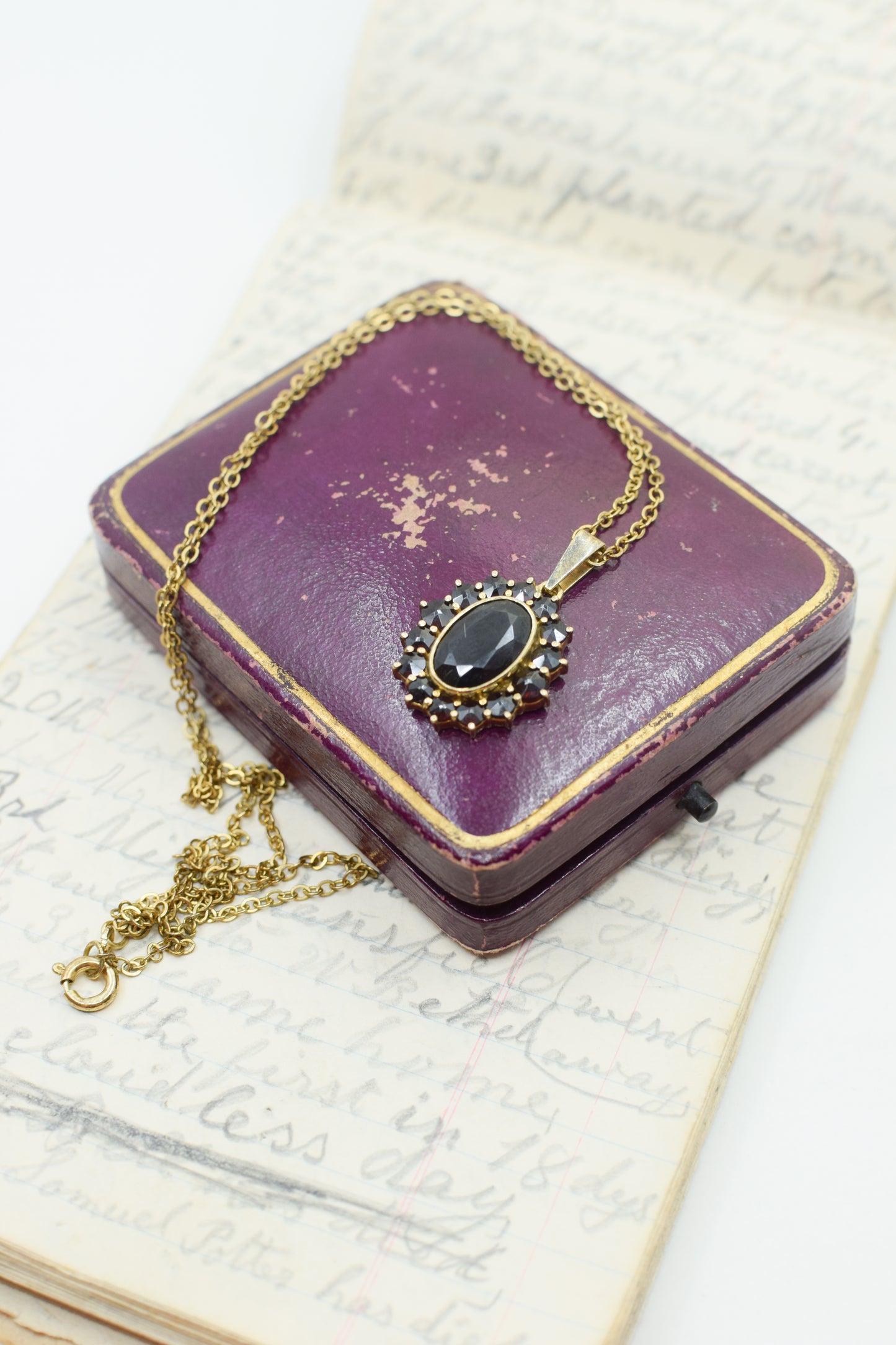 Vintage Bohemian Garnet Cluster Pendant