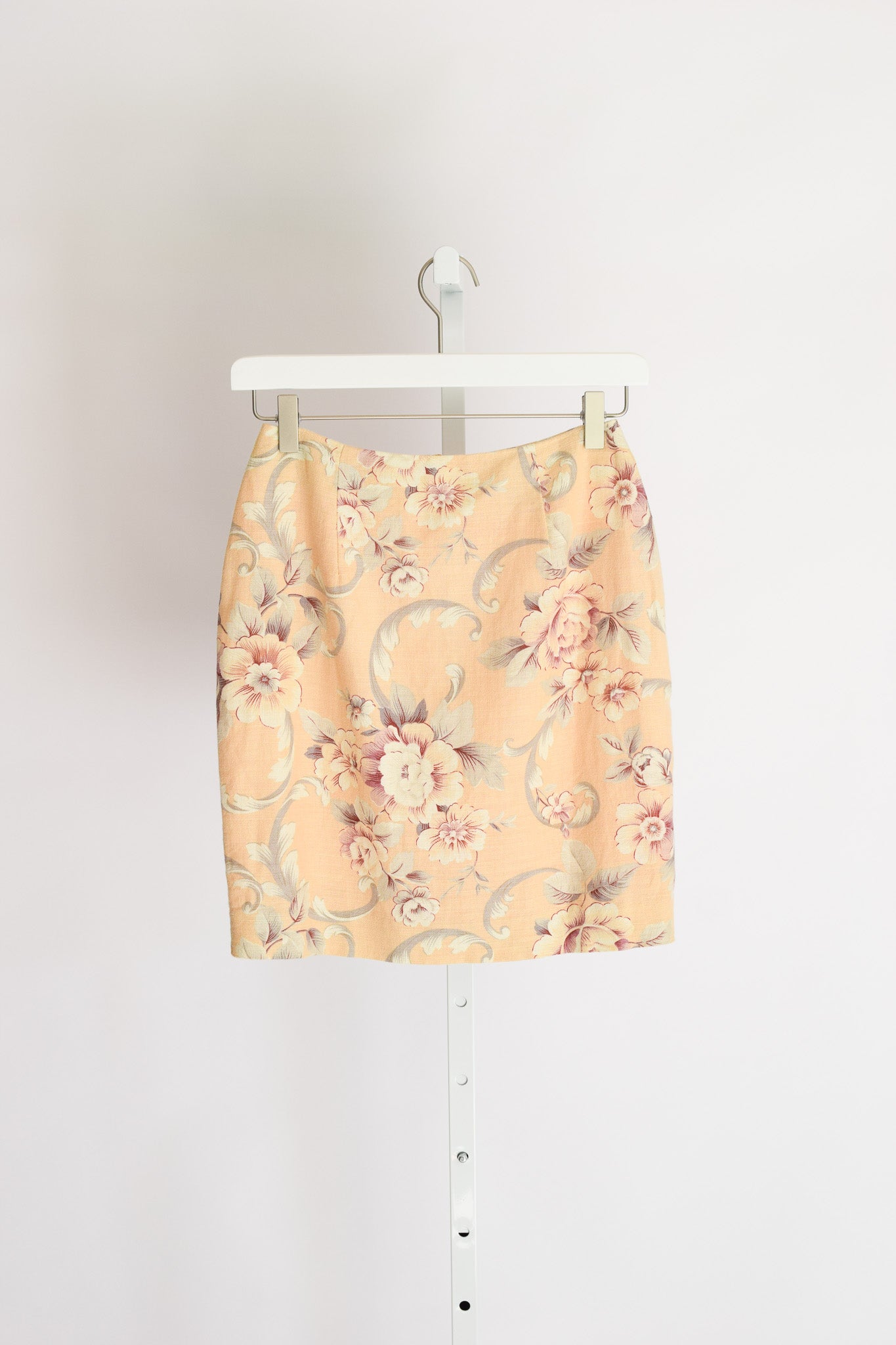 1990s Linen Tapestry Print Skirt Suit | XS