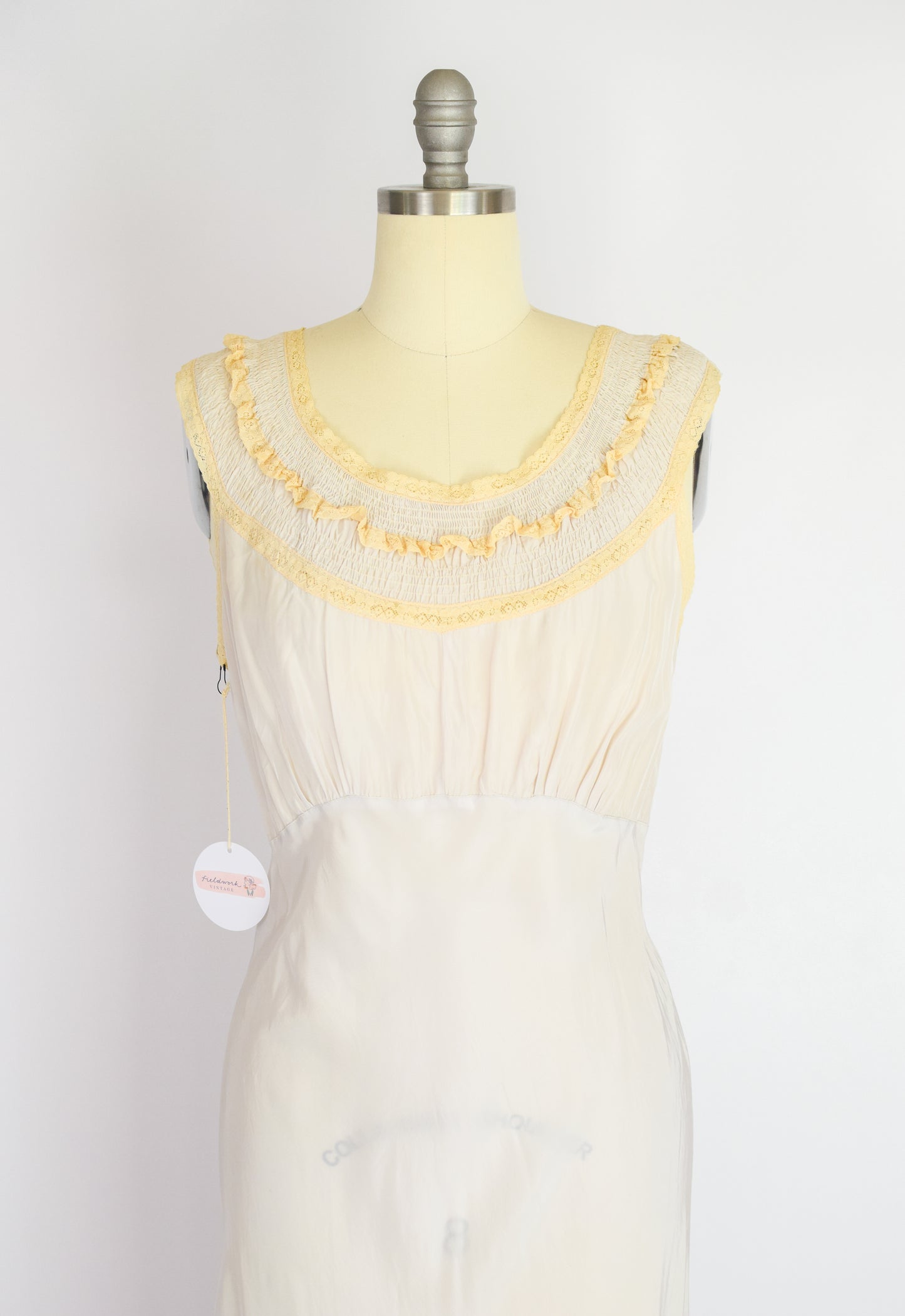 1930s Bias Cut Rayon Slip Dress / Nightgown | S-M
