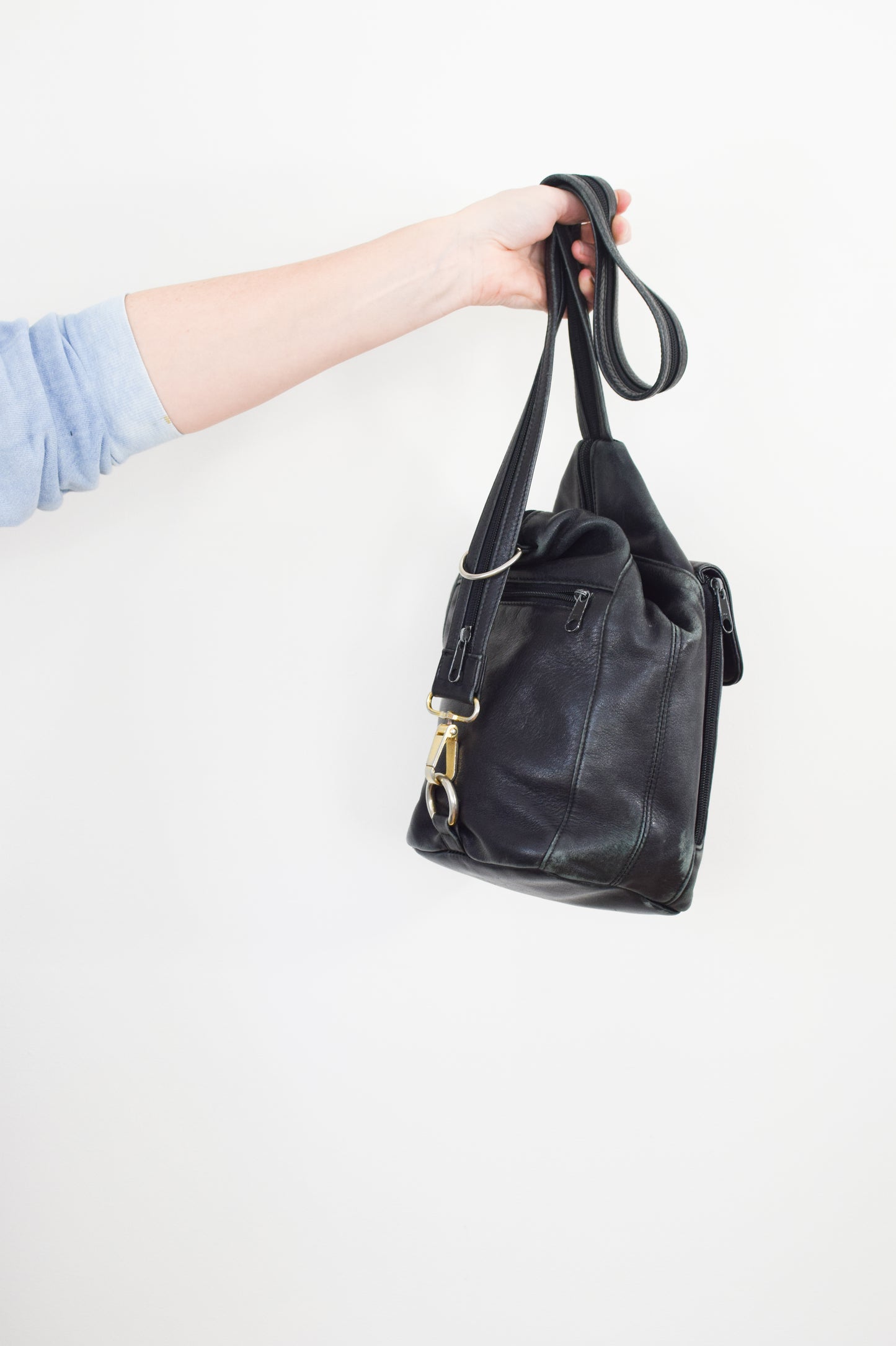 Vintage Convertible Leather Backpack Bag | Sling Bag