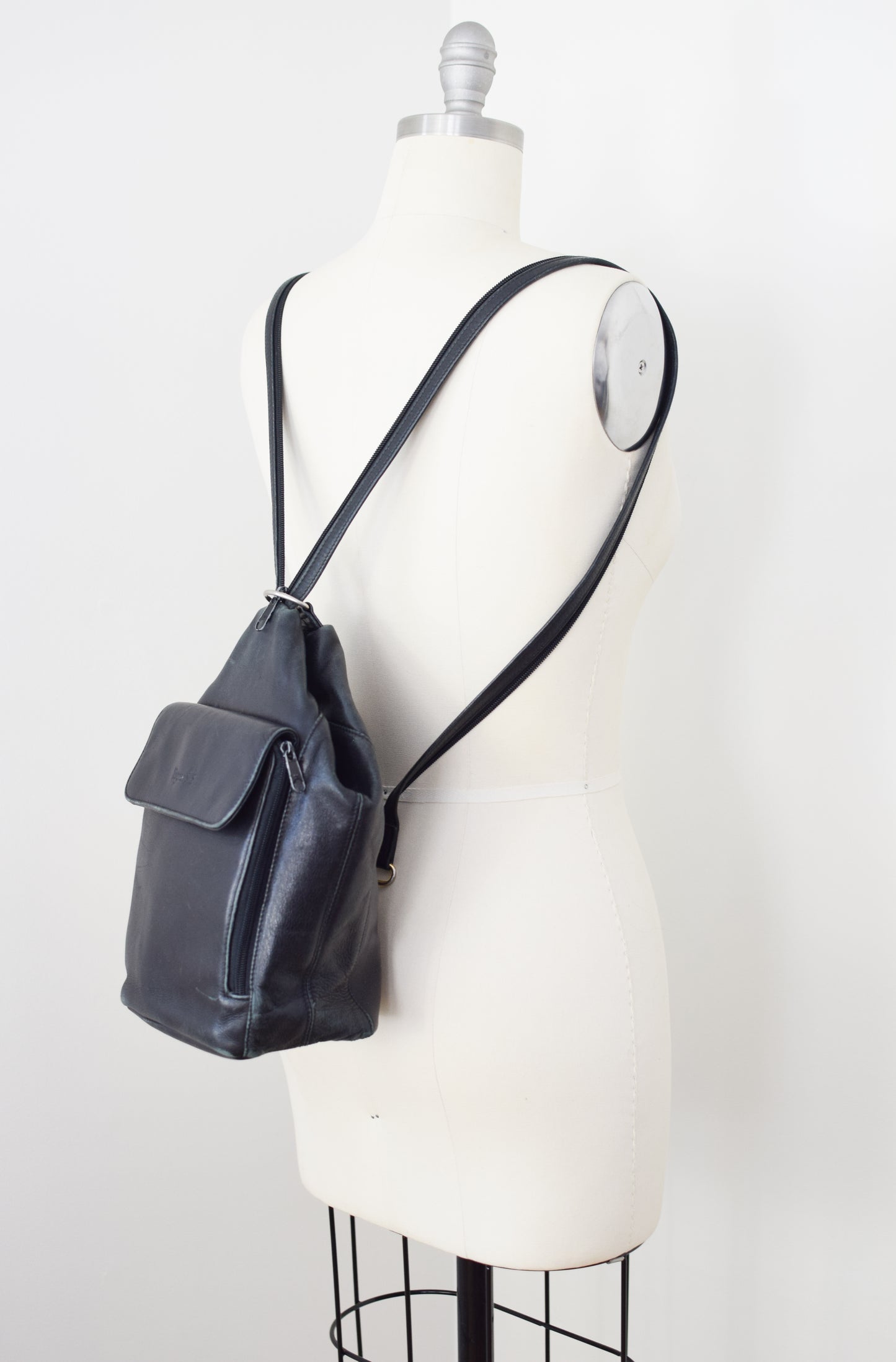 Vintage Convertible Leather Backpack Bag | Sling Bag