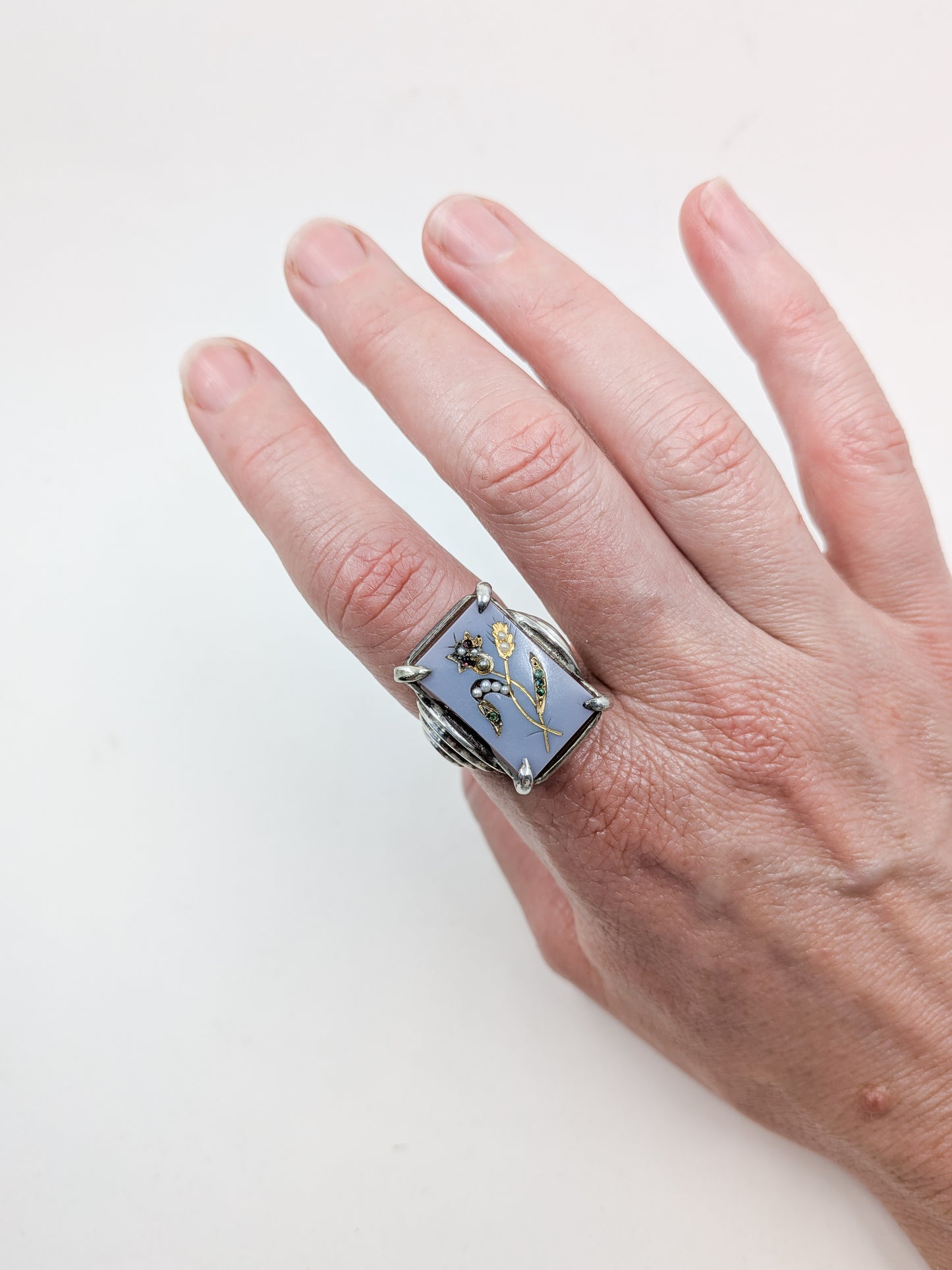 Large Antique Inlaid Intaglio Ring