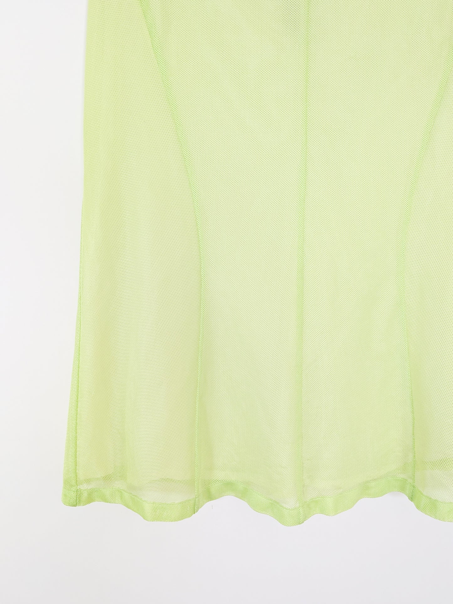 Vintage Neon Green Mesh Skirt by Jil Sander | S