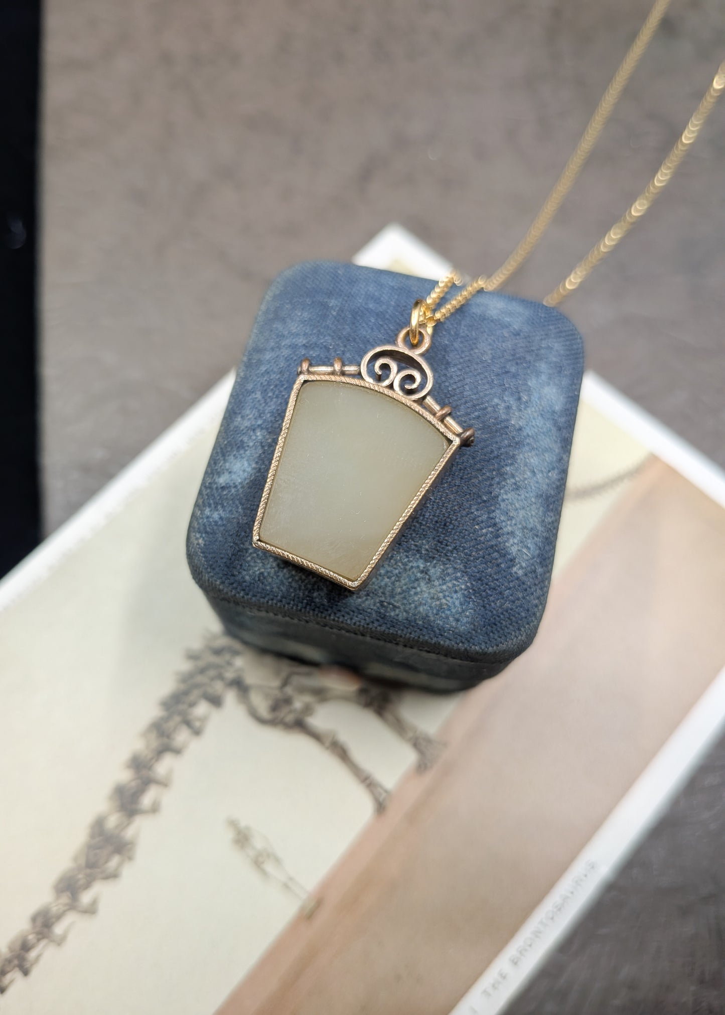 Victorian Goldfill Chalcedony Masonic Keystone Fob