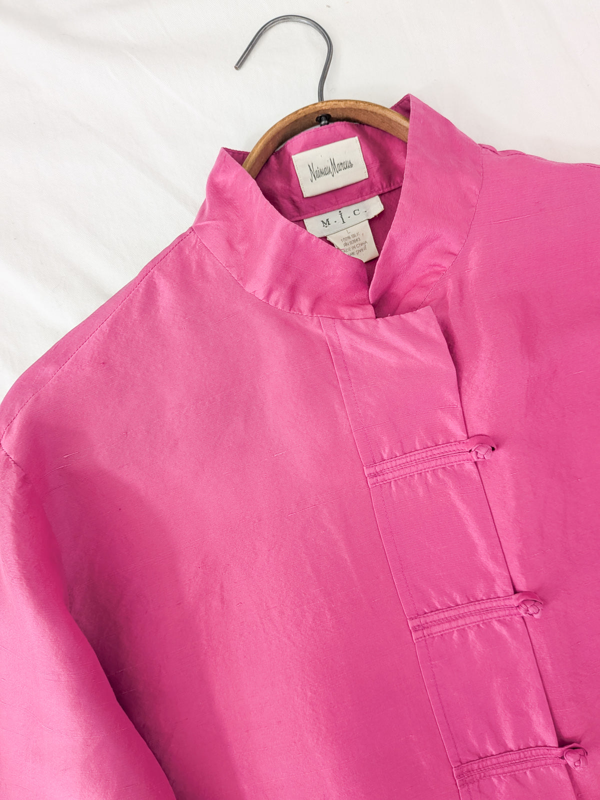 1990s Pink Dupioni Silk Jacket | L