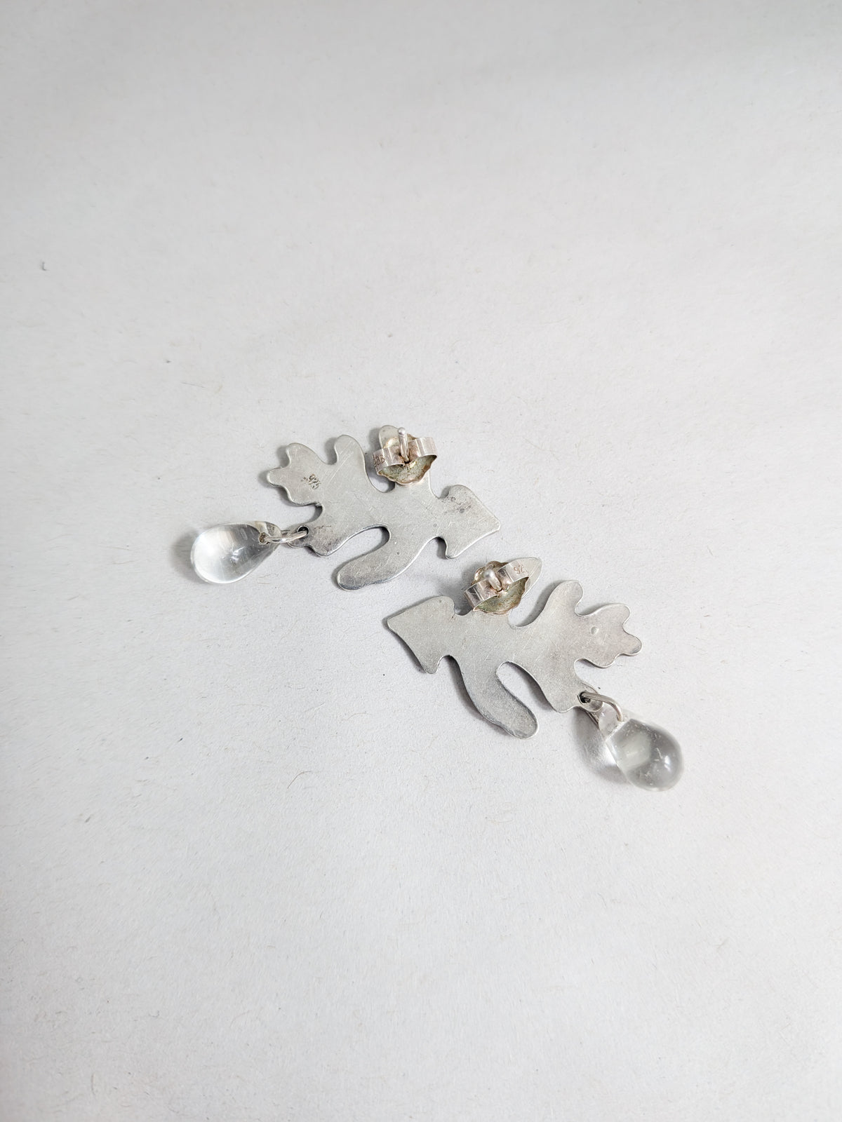 Vintage Sterling Silver Oak Leaf Earrings