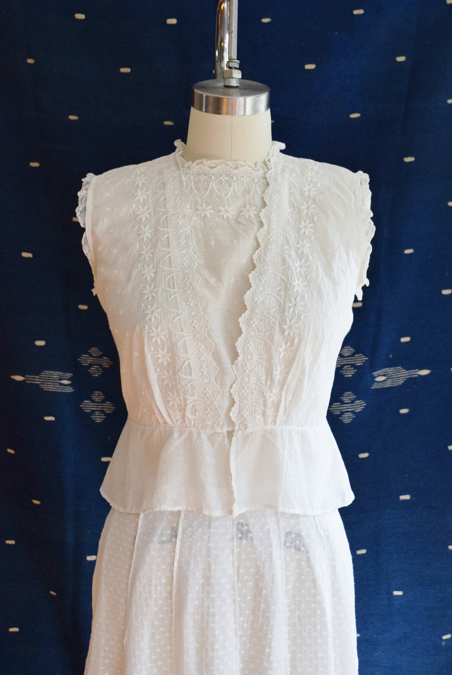 Antique Embroidered Cotton Blouse