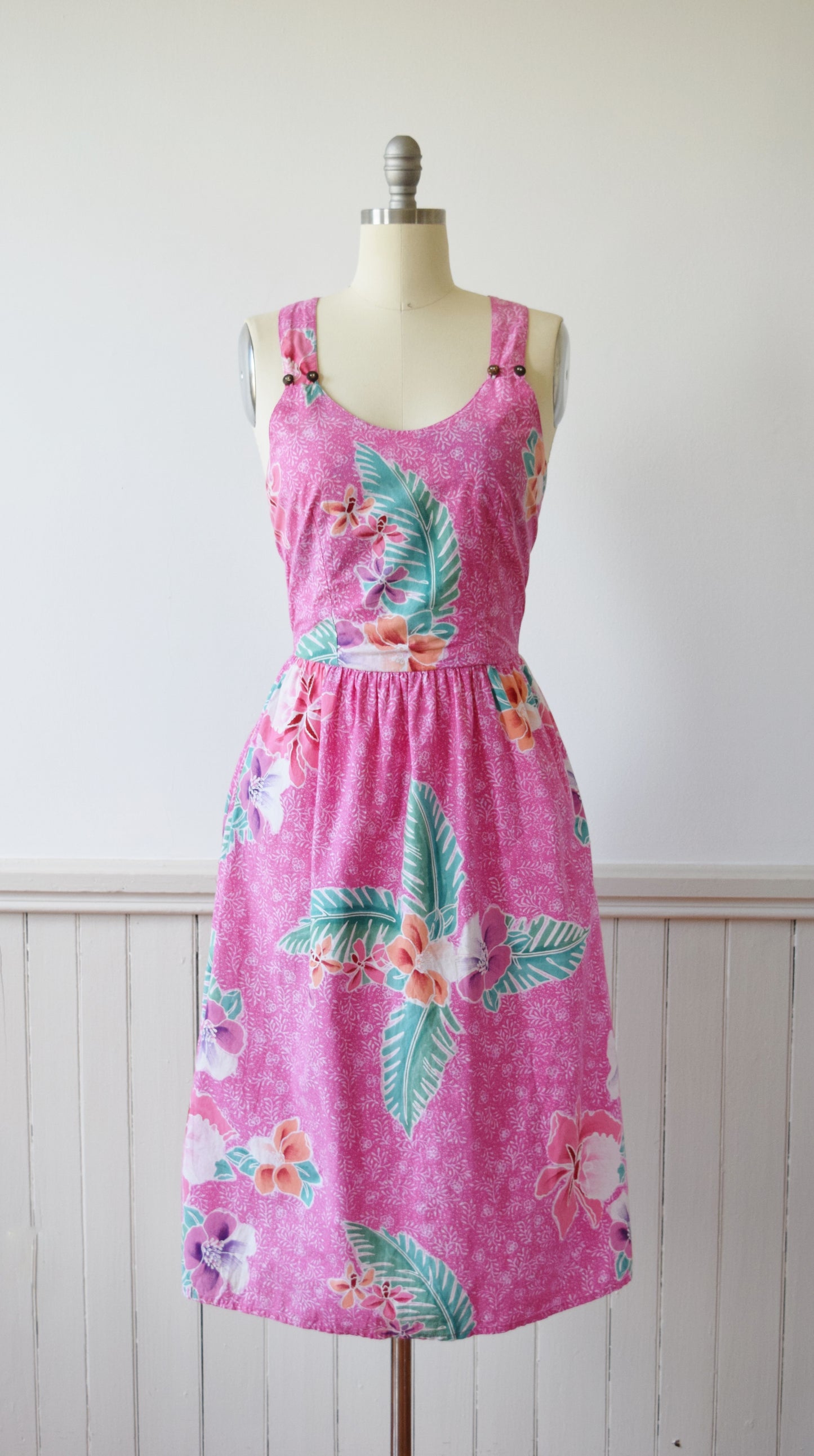 Island Breeze Cut Out Back Sun Dress by Java Wraps | 1980s | M+