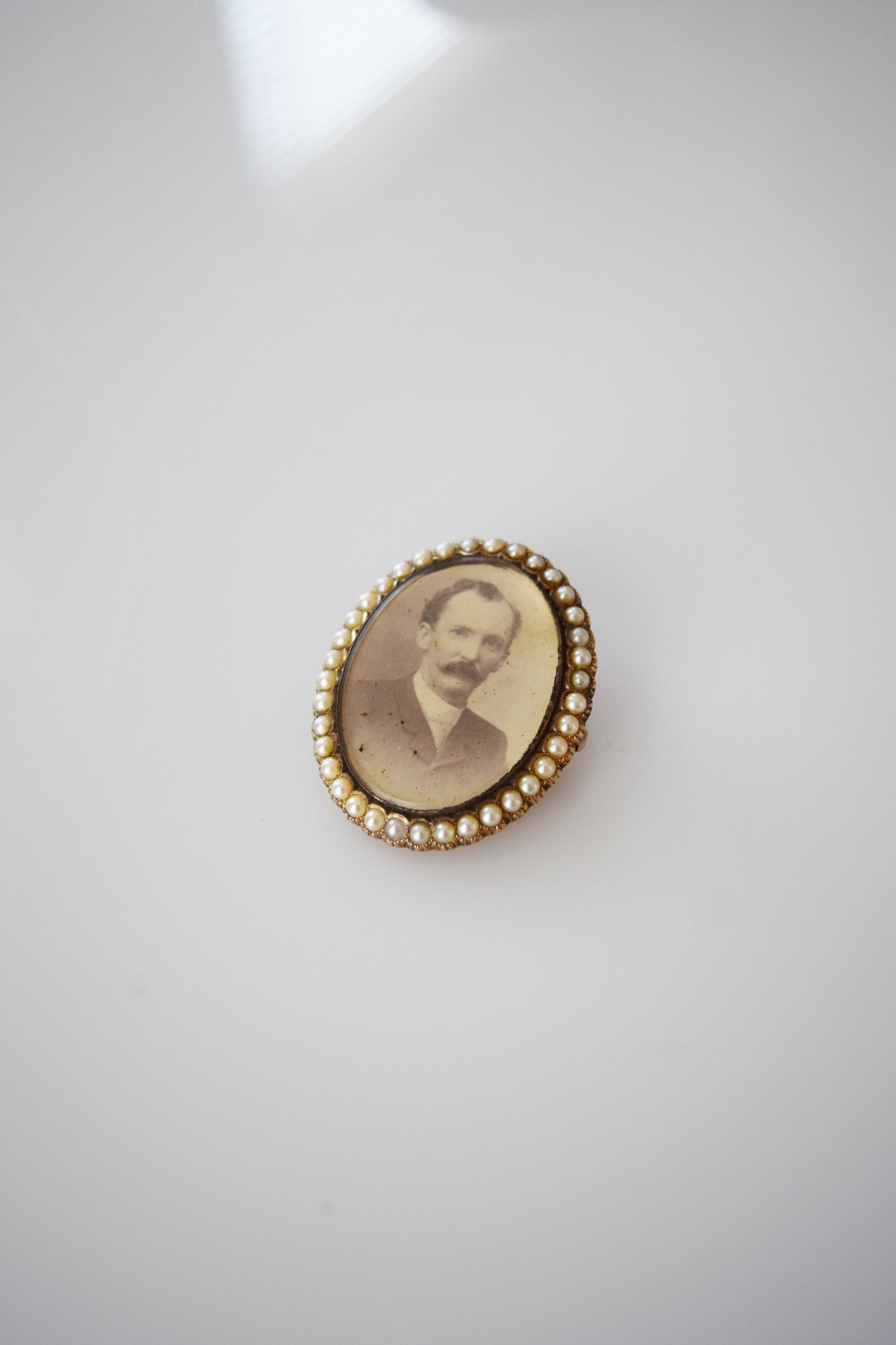 Victorian 14kt Gold and Pearl Portrait Brooch