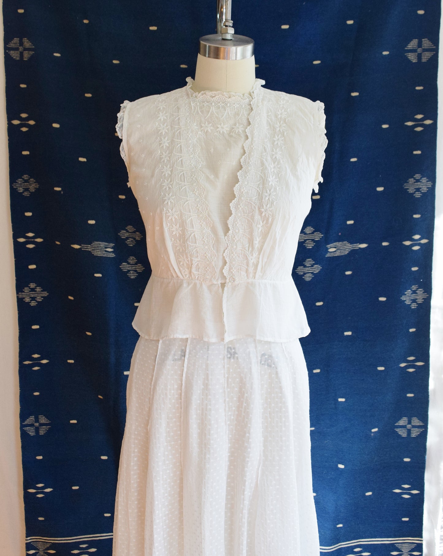 Antique Embroidered Cotton Blouse