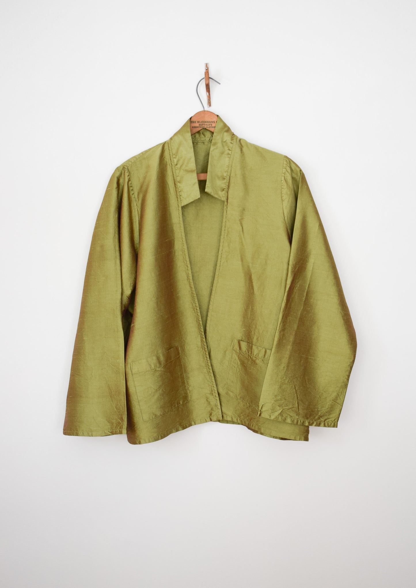 Mary Ann Restivo Iridescent Green Silk Jacket | OS