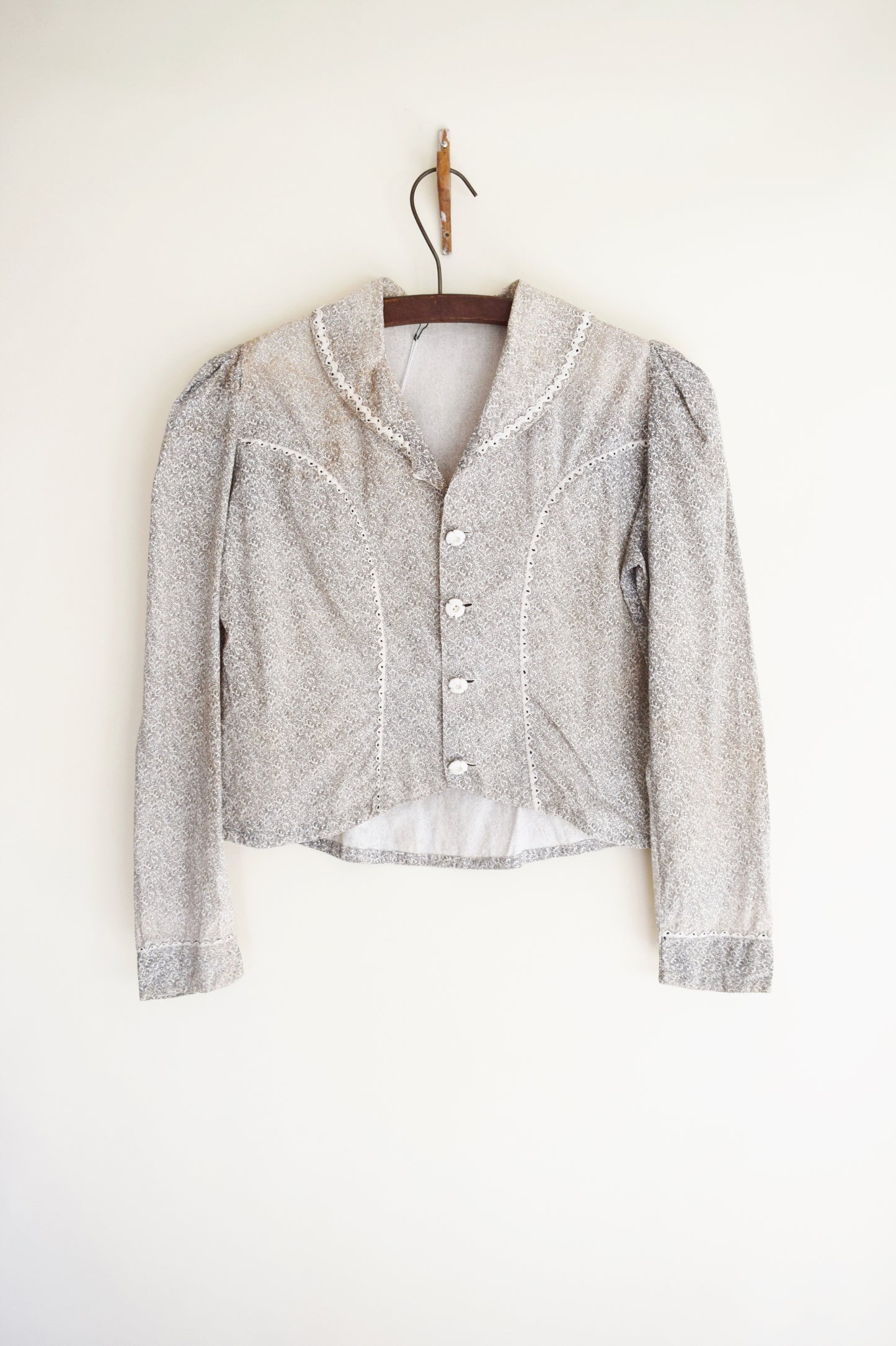 1930s Calico Prairie Blouse | XS