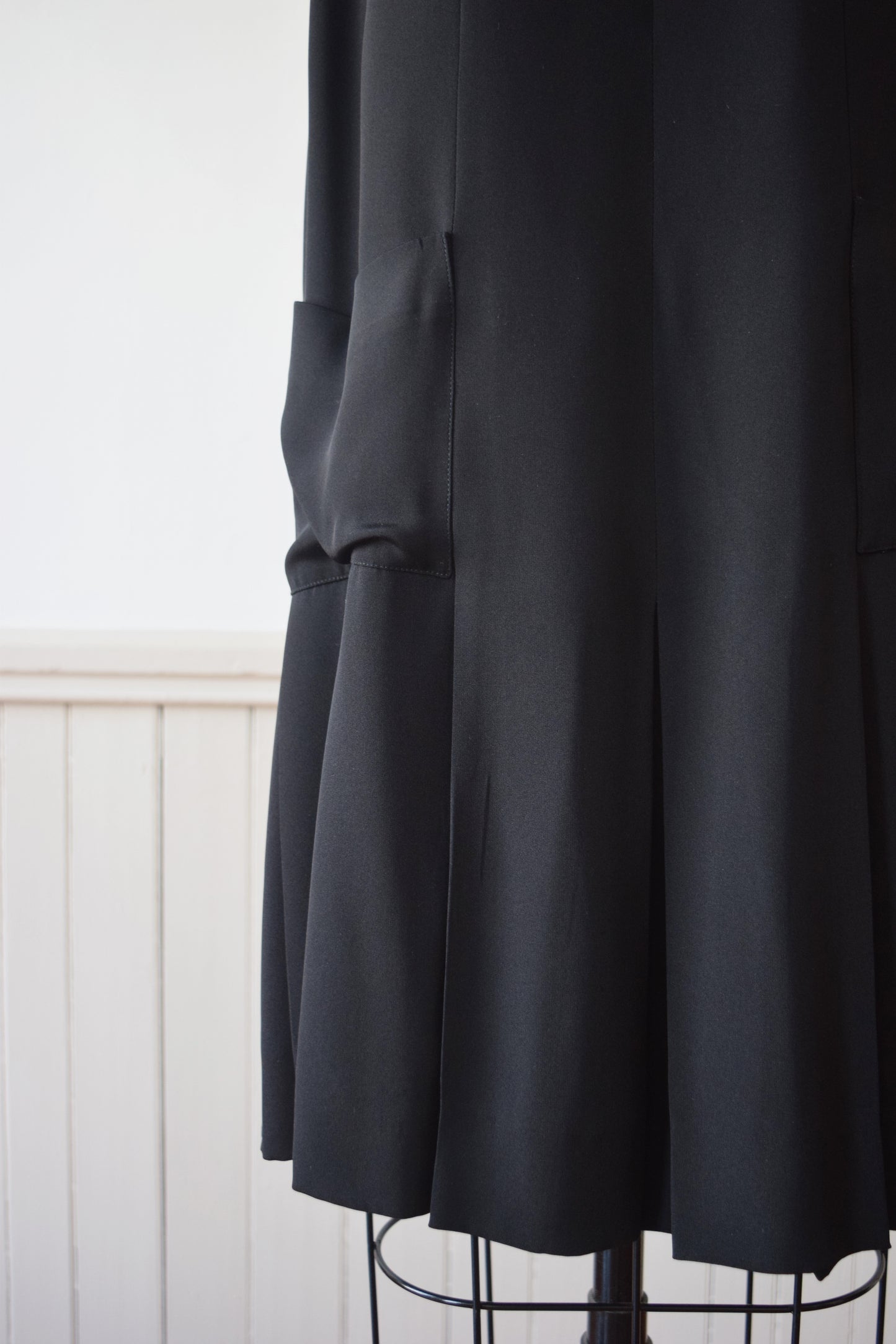 CHANEL Black Silk Dress | 1980s Vintage | Flapper-Style | M