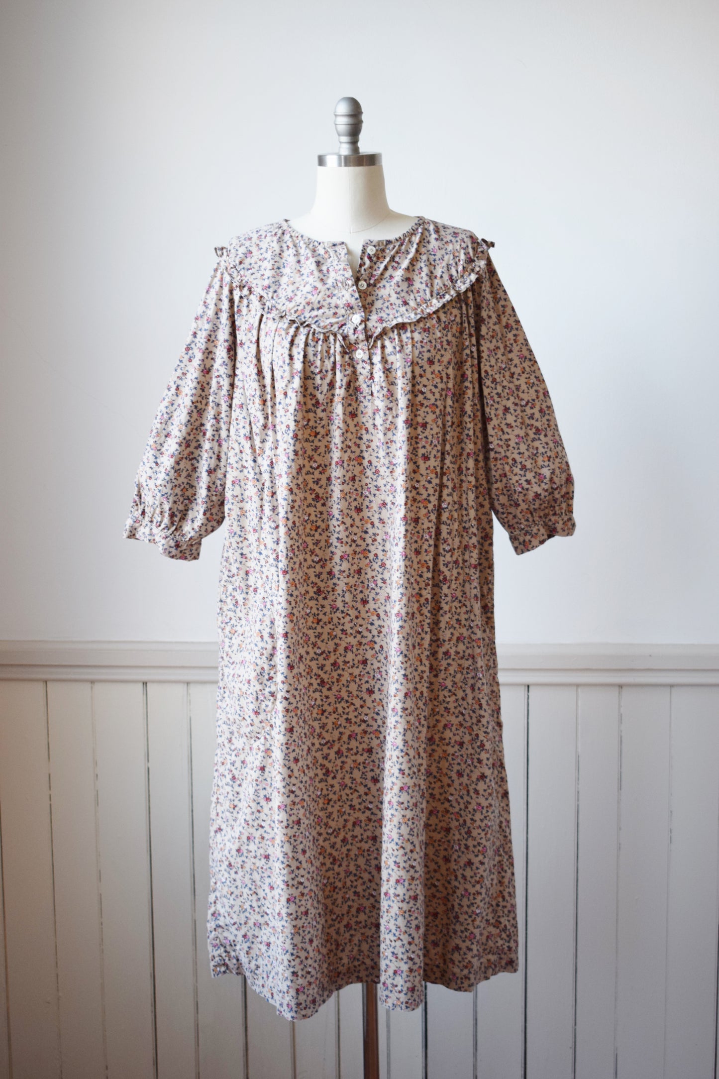 80s Micro-Floral Nap Dress | M/L