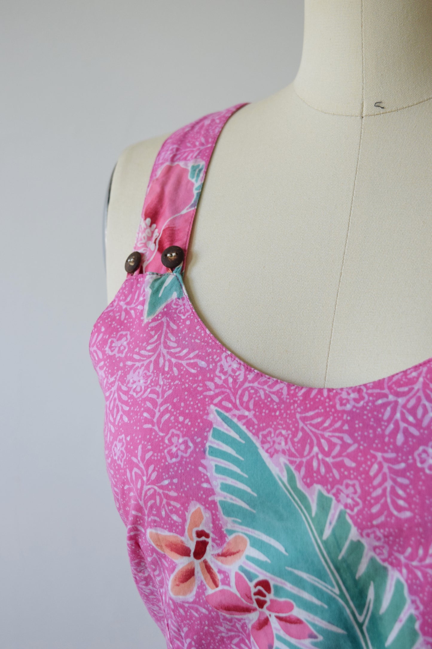 Island Breeze Cut Out Back Sun Dress by Java Wraps | 1980s | M+