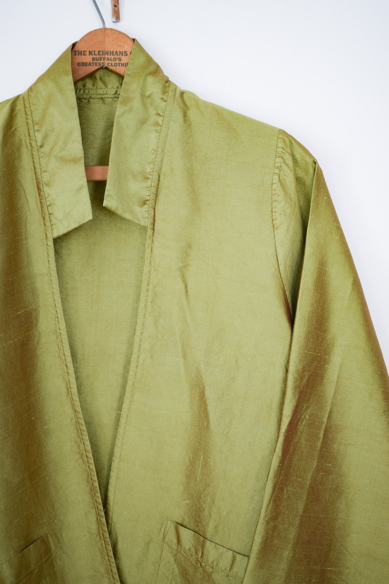 Mary Ann Restivo Iridescent Green Silk Jacket | OS