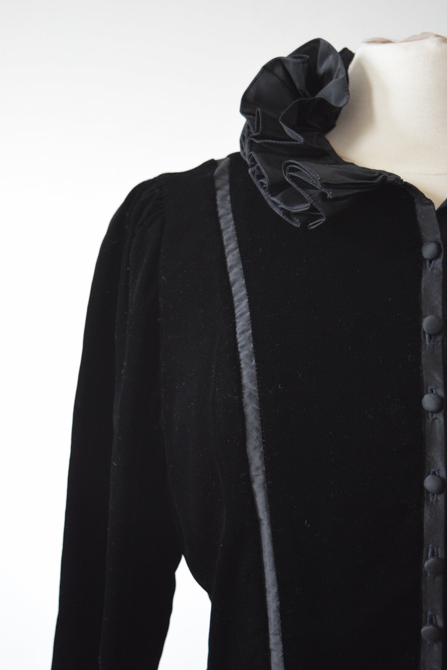 Albert Nipon Velvet and Taffeta Dress | 1980s | M