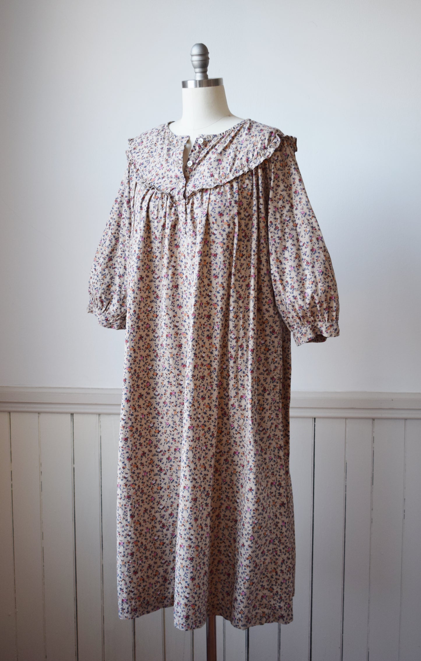80s Micro-Floral Nap Dress | M/L