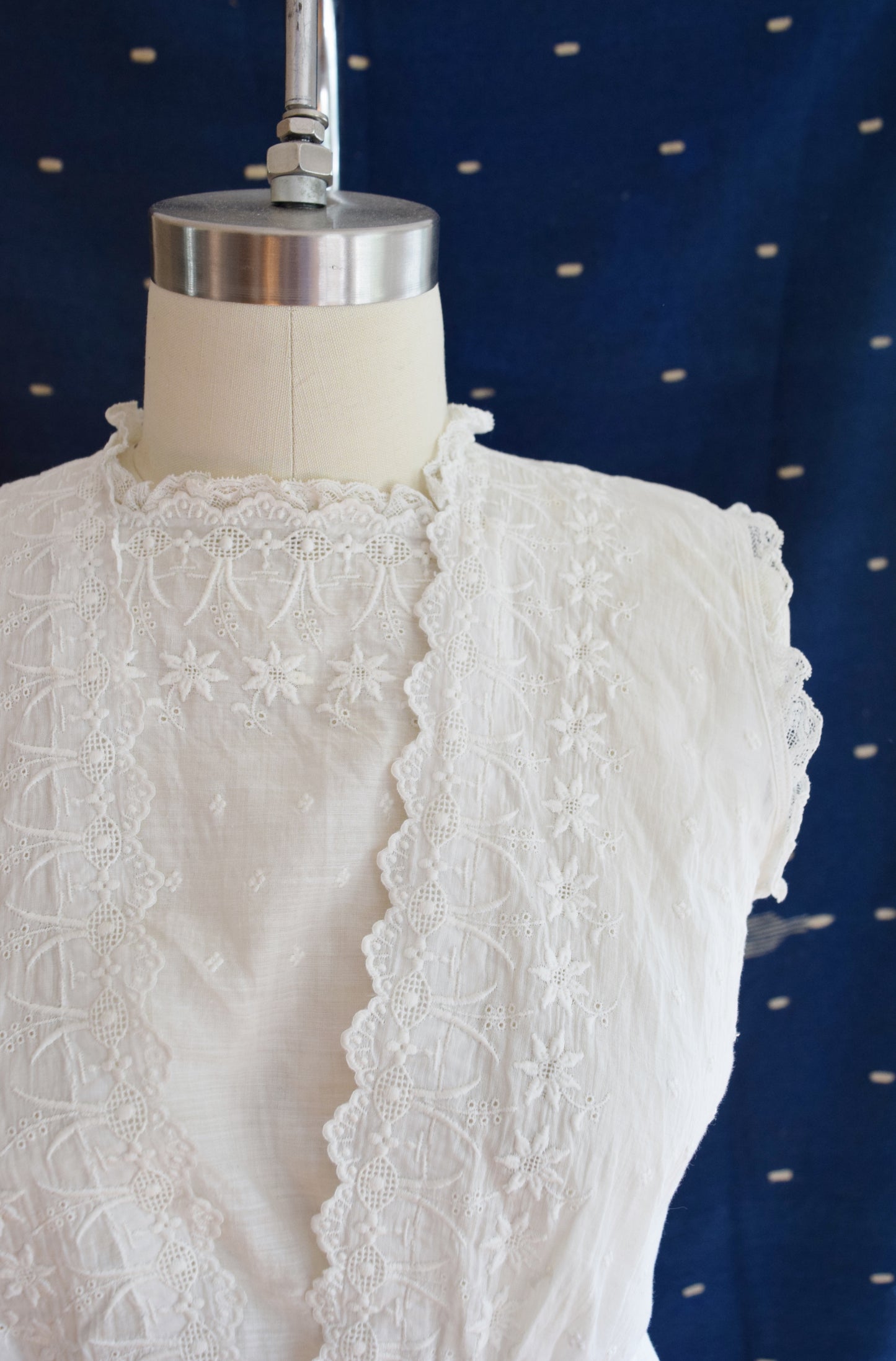 Antique Embroidered Cotton Blouse