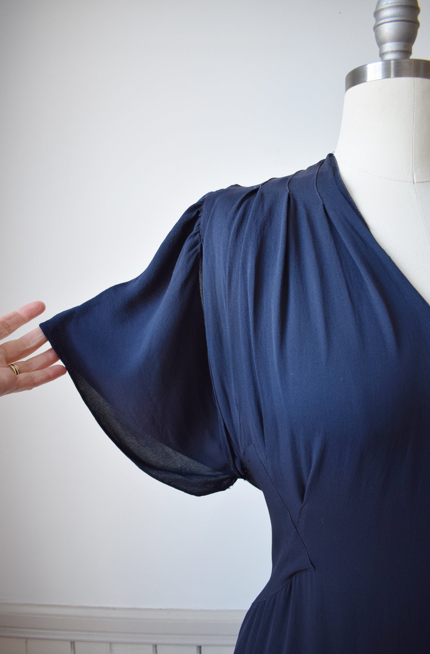1930s Blue Rayon Gown | S-M | wounded bird