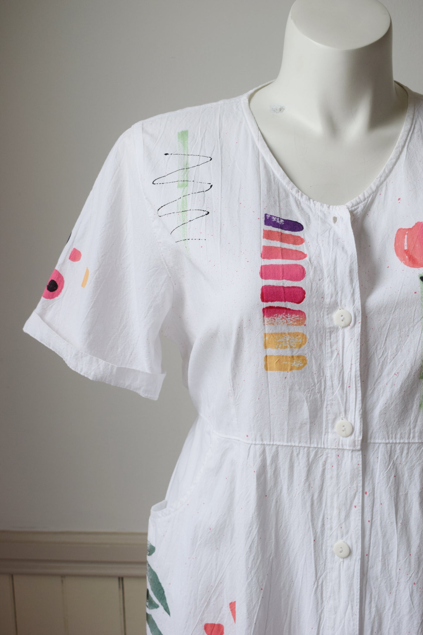 1980s Play Alegre Hand Painted Maxi Dress | L/XL