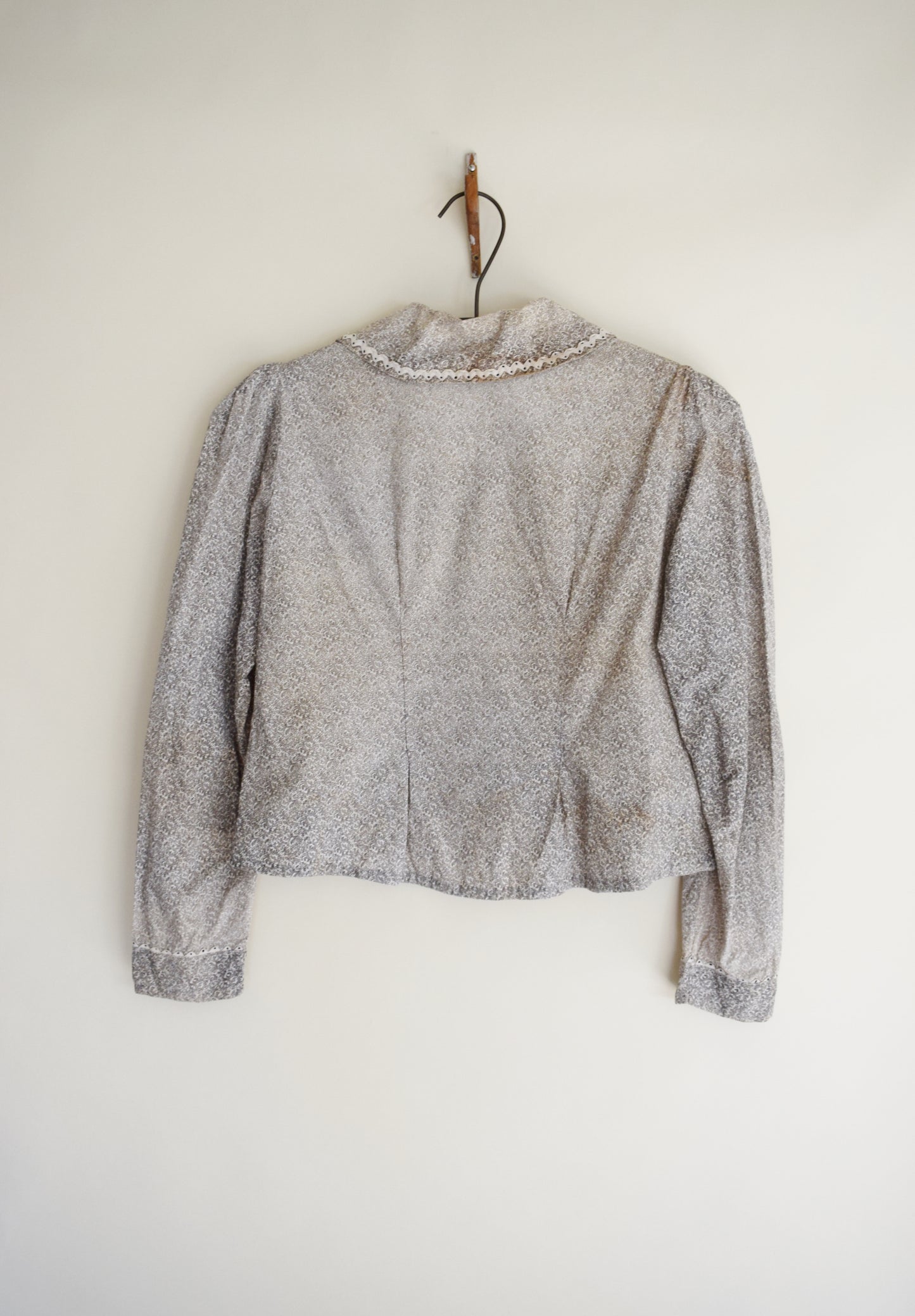 1930s Calico Prairie Blouse | XS