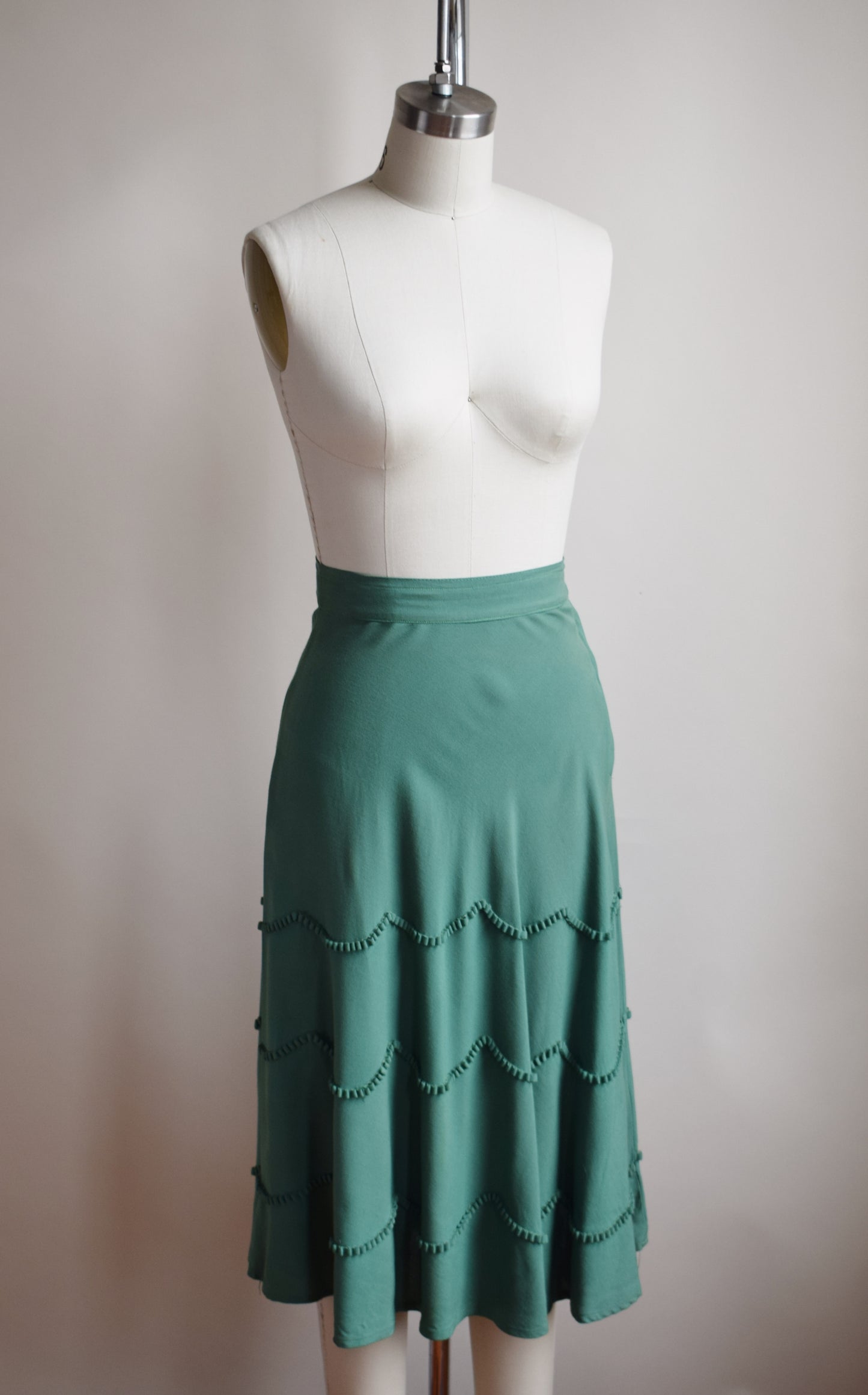 1940s Moss Green Skirt | XS/S