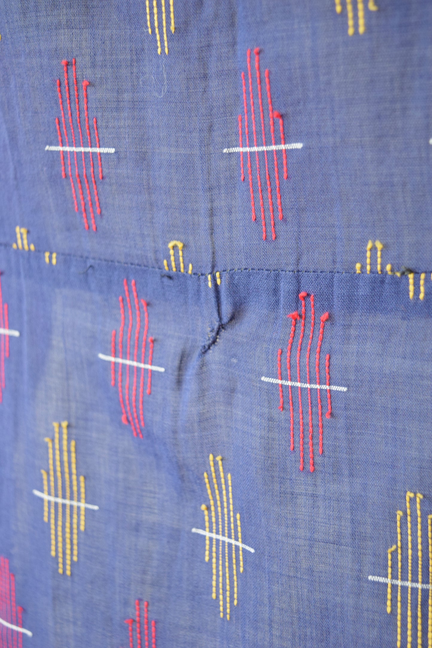 1940s Woven Primary Color Cotton Frock | M/L